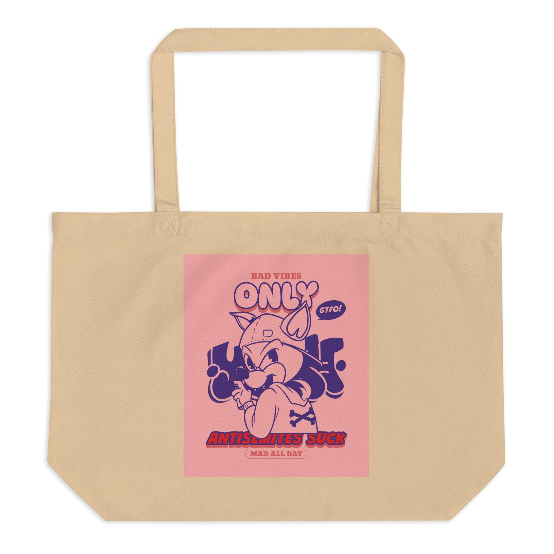 Streetart Graffiti Cartoon | Antisemitism | Large Organic Tote Bag