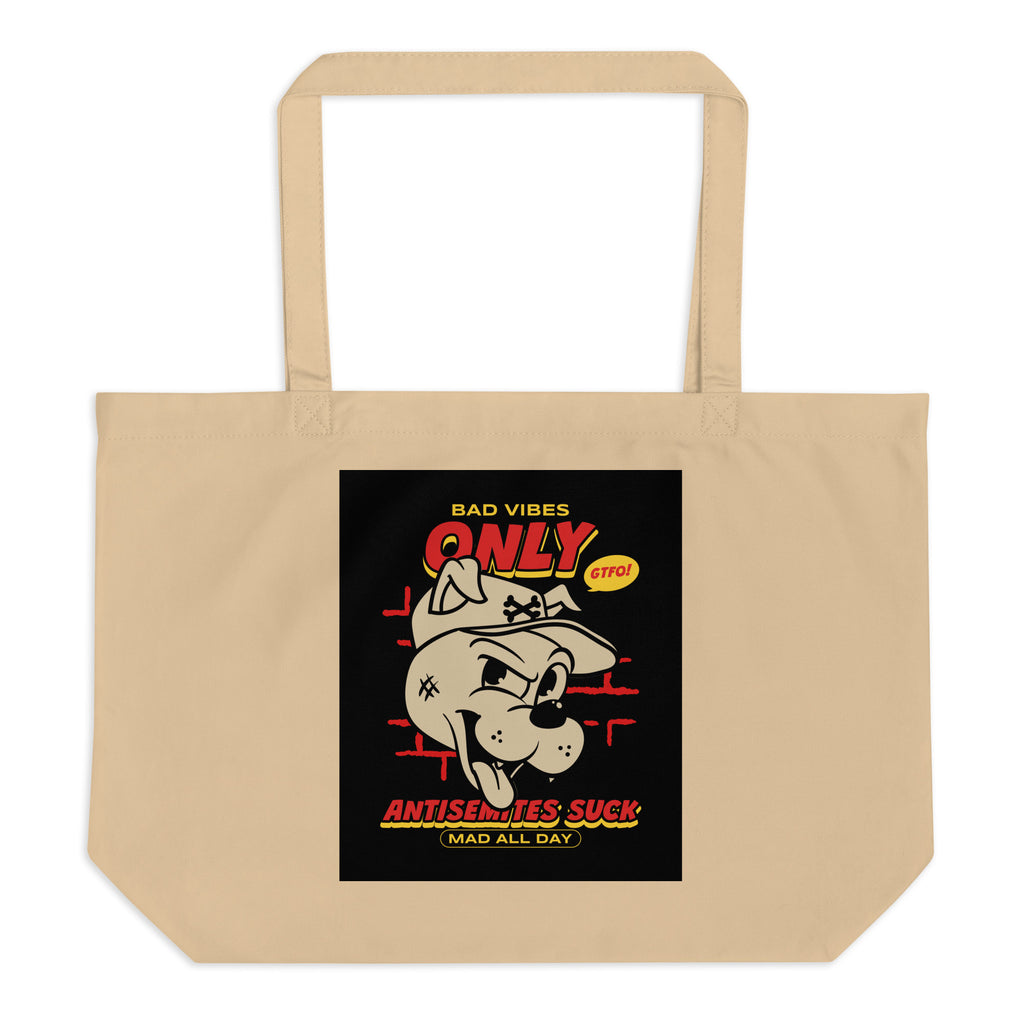 Streetart Graffiti Cartoon | Antisemitism | Large Organic Tote Bag