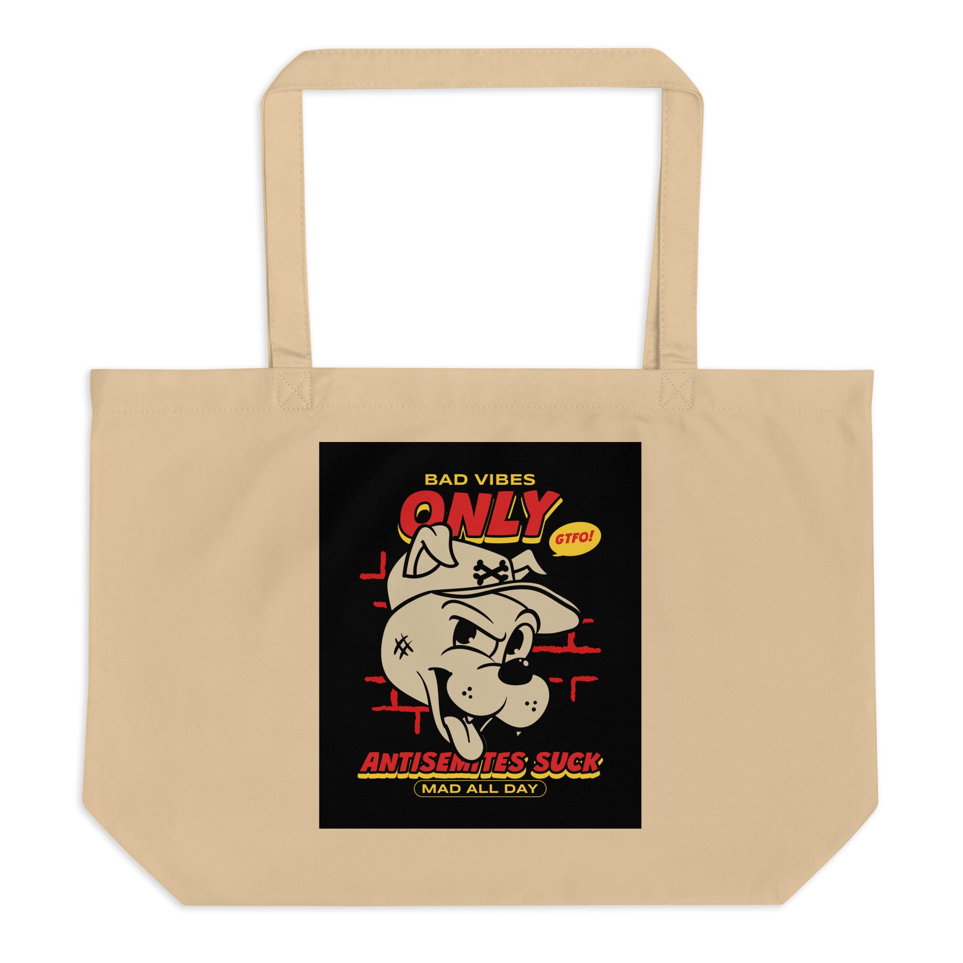Streetart Graffiti Cartoon | Antisemitism | Large Organic Tote Bag