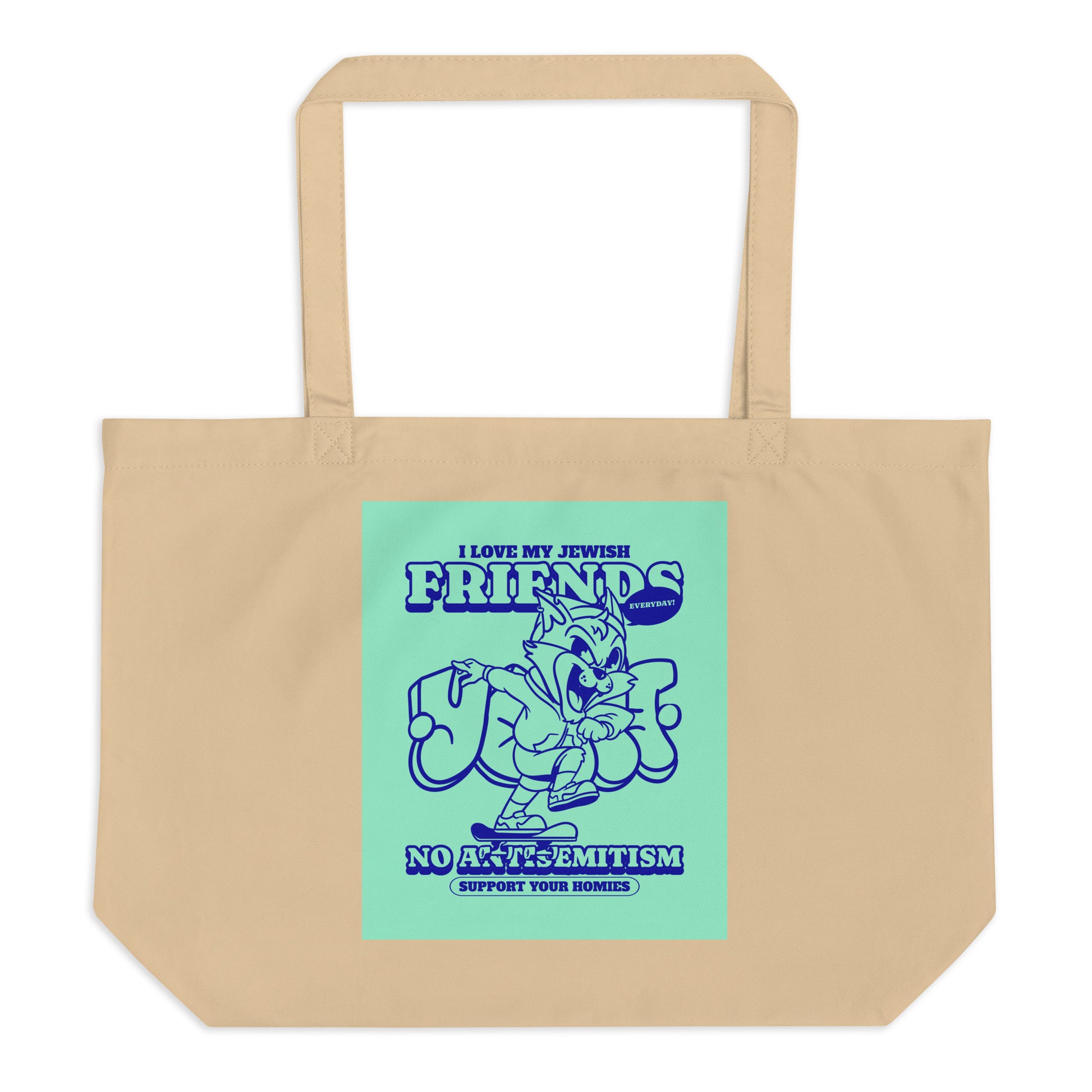 Streetart Graffiti Cartoon | Antisemitism | Large Organic Tote Bag