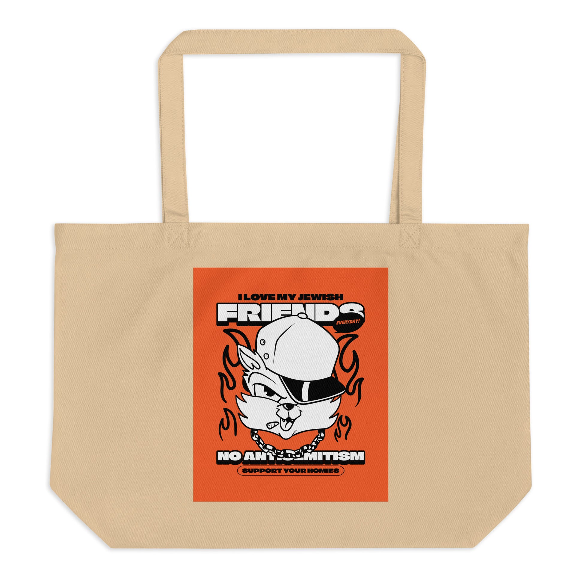 Streetart Graffiti Cartoon | Antisemitism | Large Organic Tote Bag