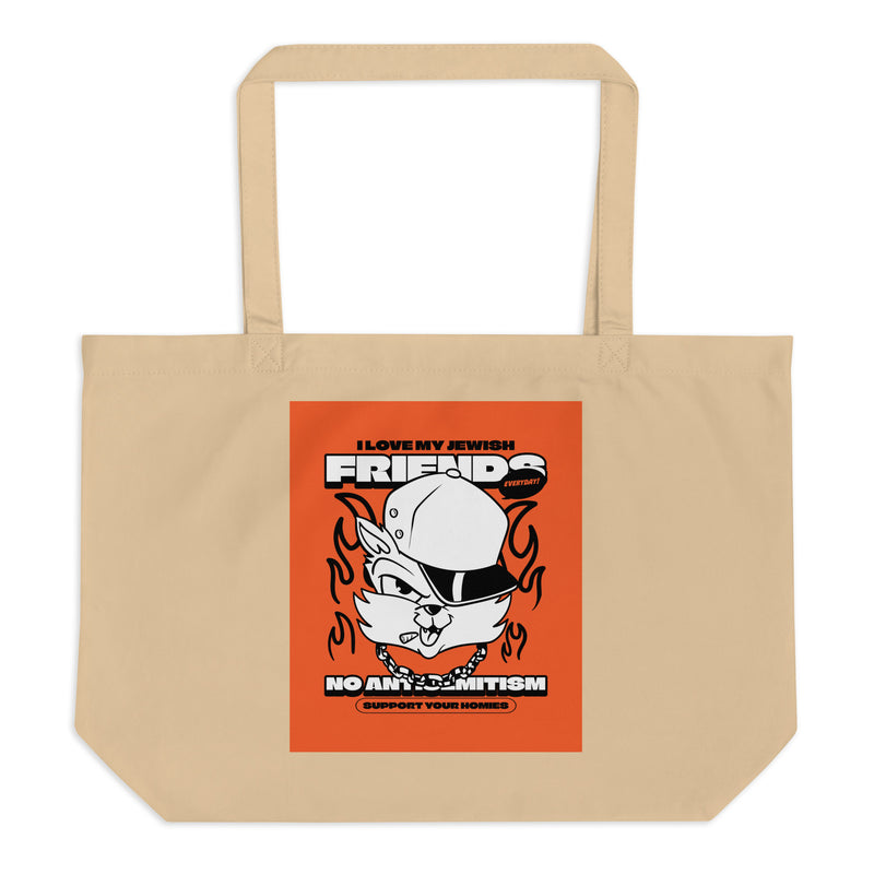 Streetart Graffiti Cartoon | Antisemitism | Large Organic Tote Bag