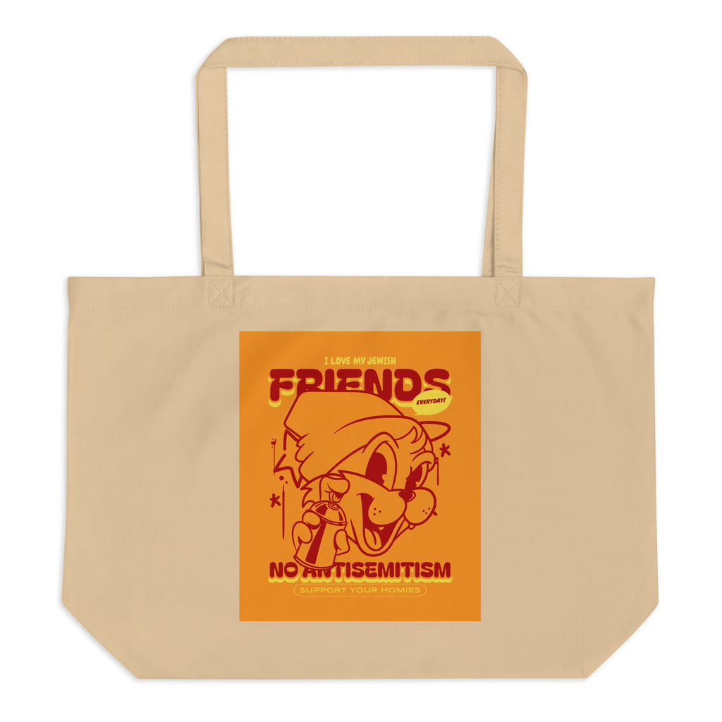 Streetart Graffiti Cartoon | Antisemitism | Large Organic Tote Bag