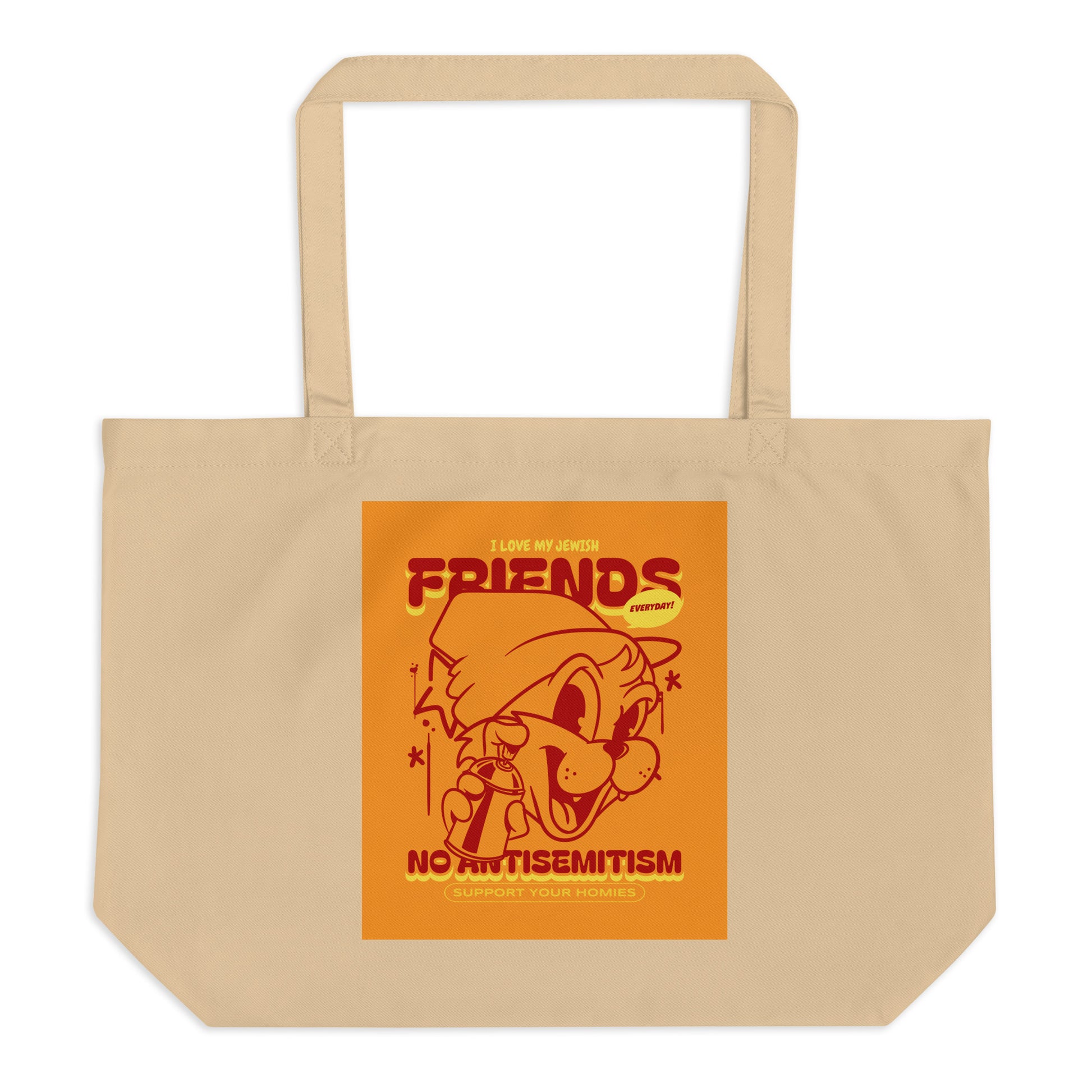 Streetart Graffiti Cartoon | Antisemitism | Large Organic Tote Bag