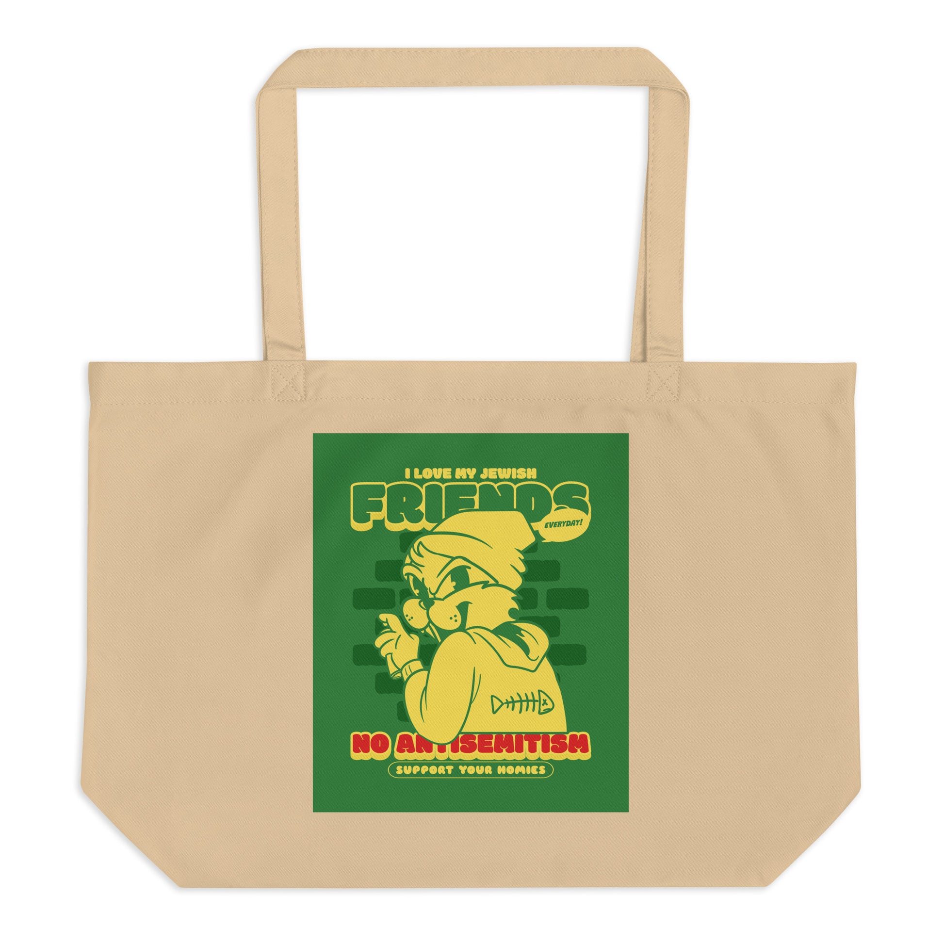 Streetart Graffiti Cartoon | Antisemitism | Large Organic Tote Bag