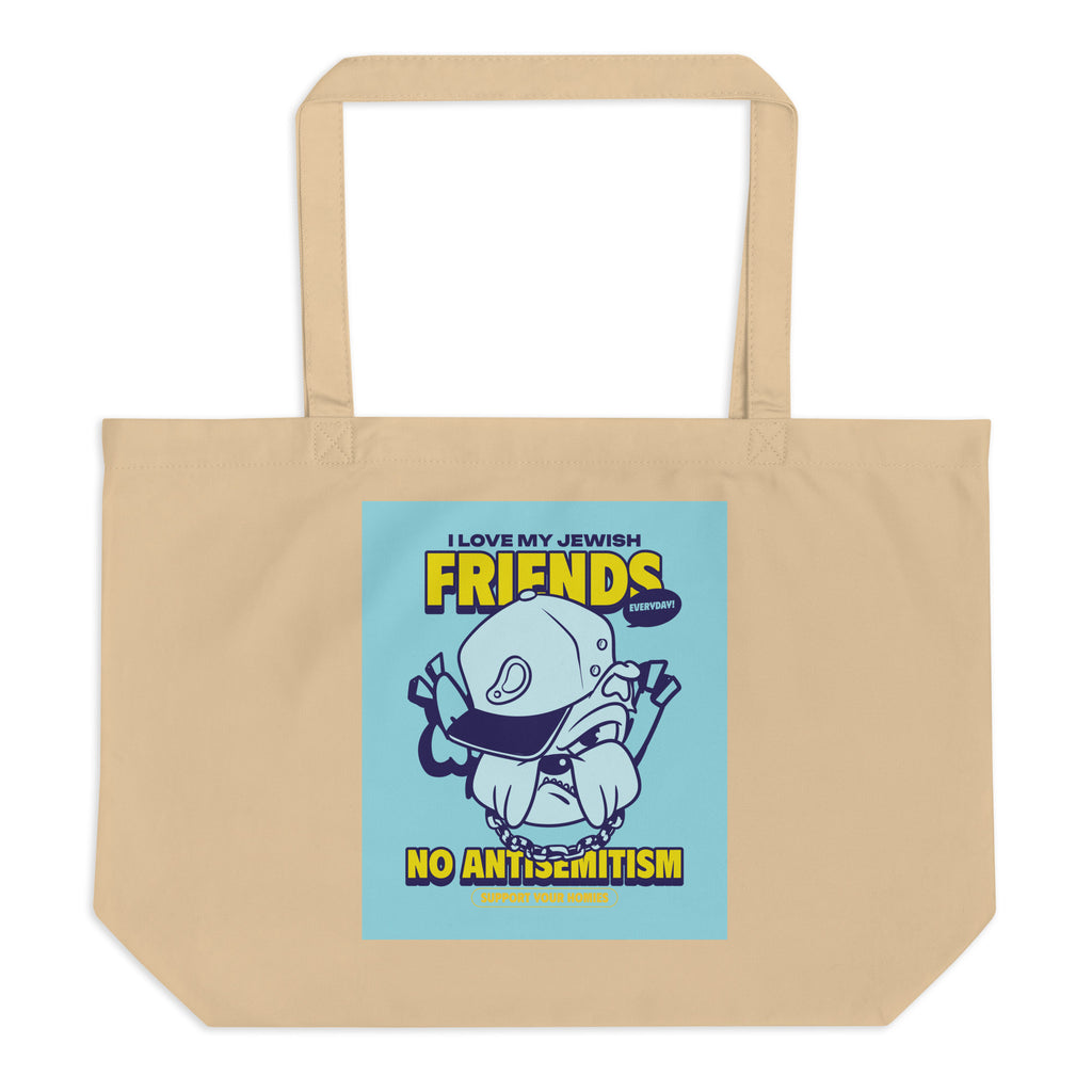 Streetart Graffiti Cartoon | Antisemitism | Large Organic Tote Bag
