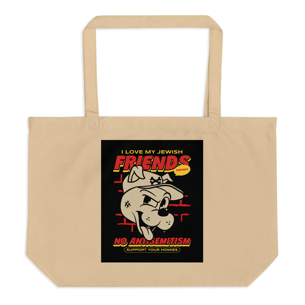 Streetart Graffiti Cartoon | Antisemitism | Large Organic Tote Bag