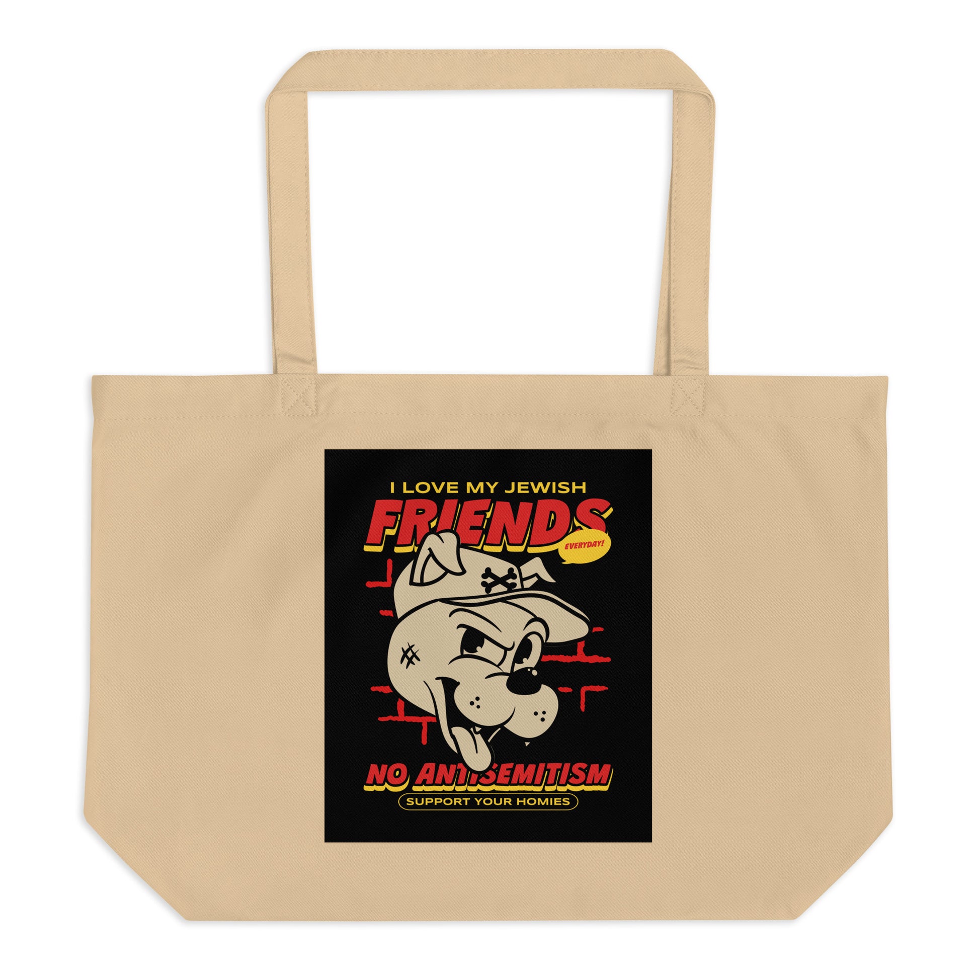 Streetart Graffiti Cartoon | Antisemitism | Large Organic Tote Bag