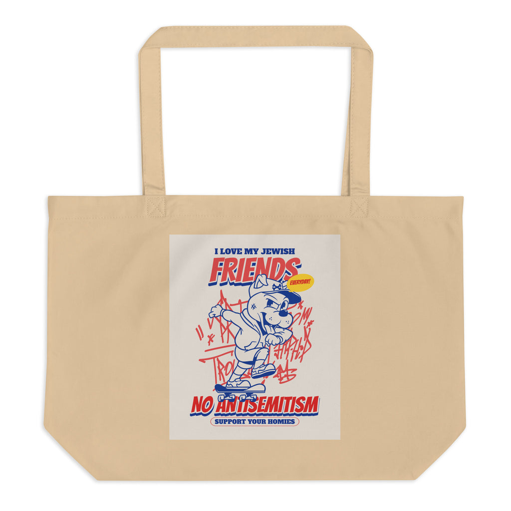 Streetart Graffiti Cartoon | Antisemitism | Large Organic Tote Bag
