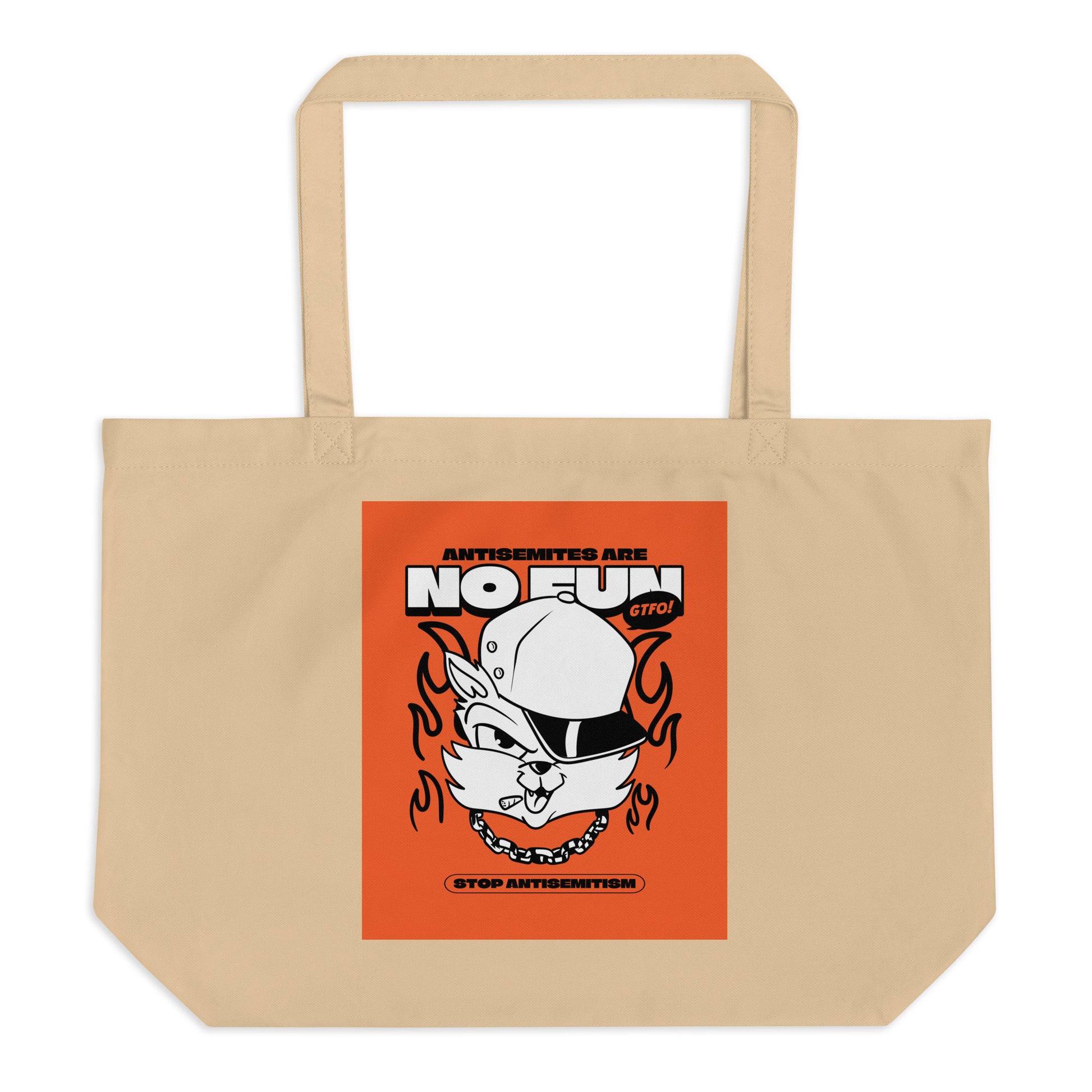 Streetart Graffiti Cartoon | Antisemitism | Large Organic Tote Bag