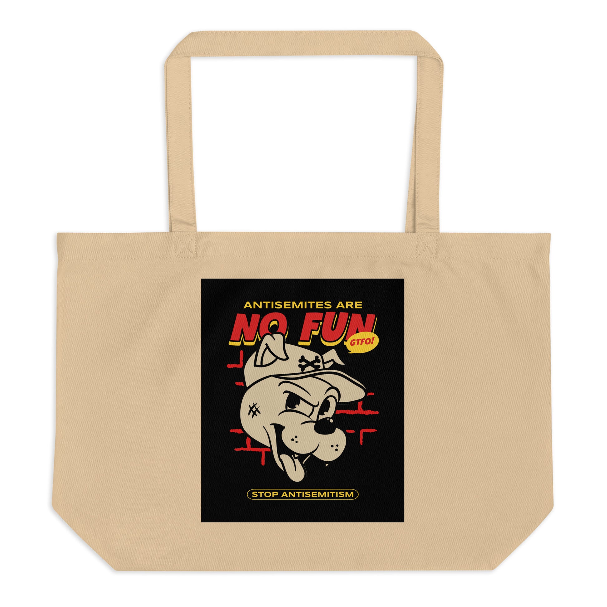 Streetart Graffiti Cartoon | Antisemitism | Large Organic Tote Bag