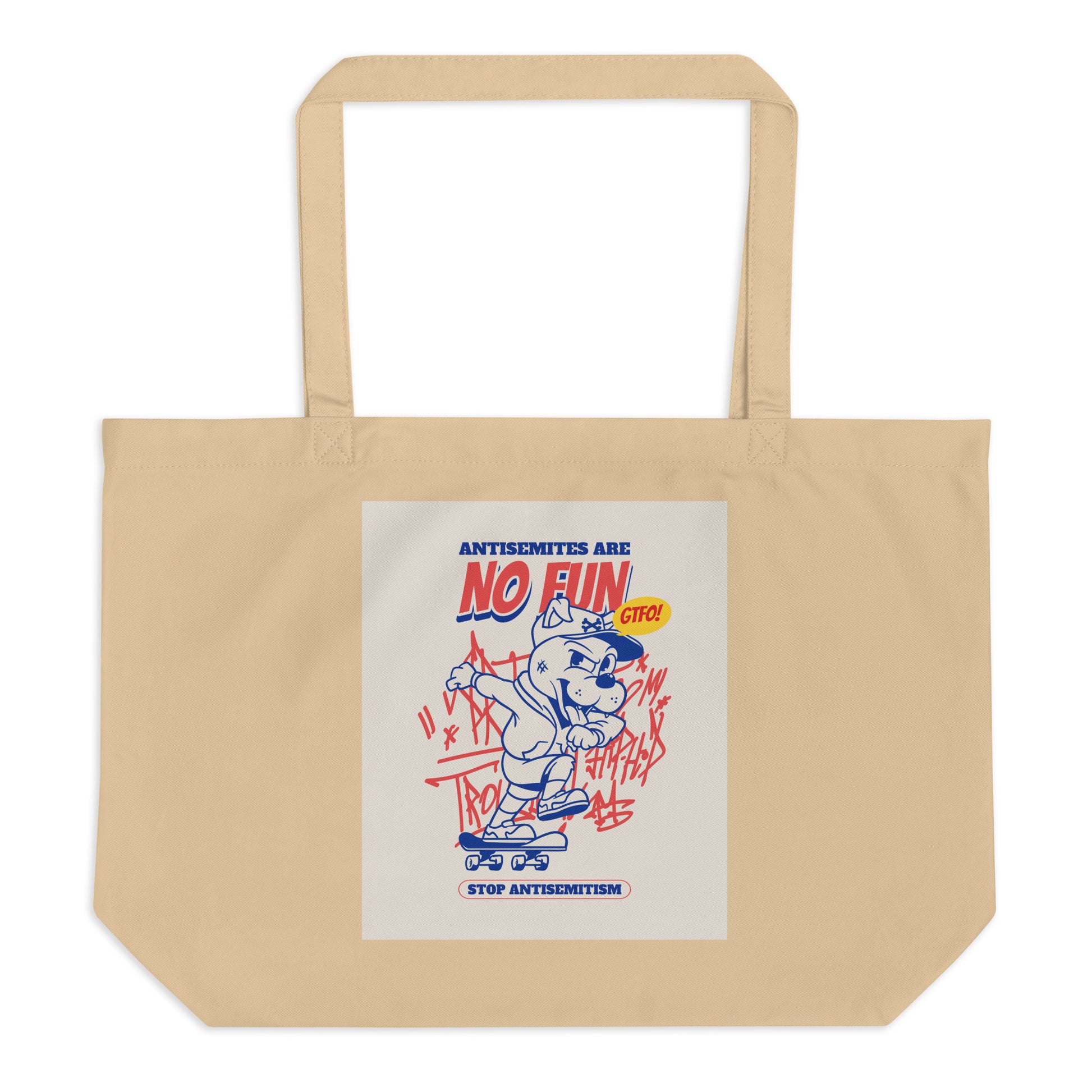 Streetart Graffiti Cartoon | Antisemitism | Large Organic Tote Bag