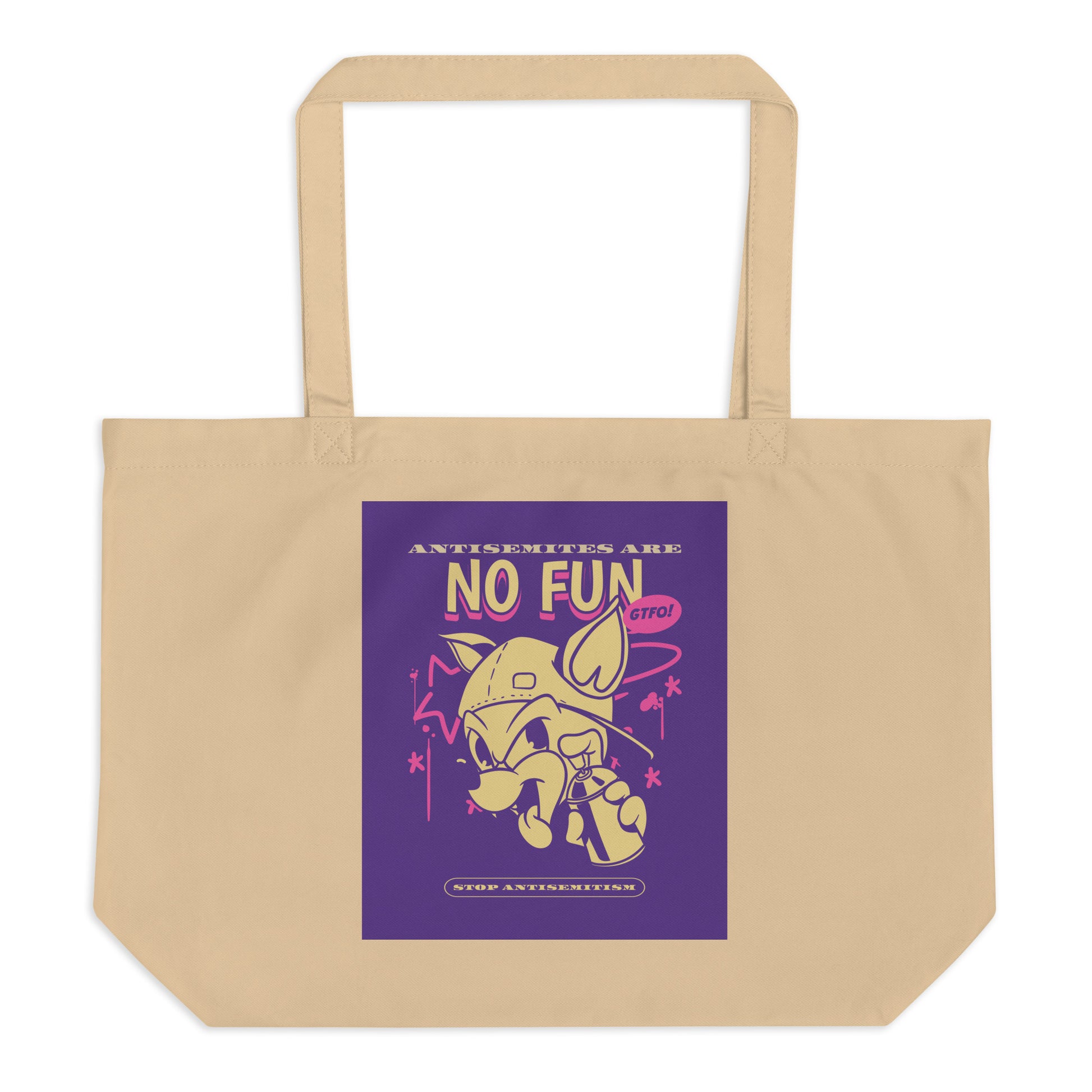 Streetart Graffiti Cartoon | Antisemitism | Large Organic Tote Bag