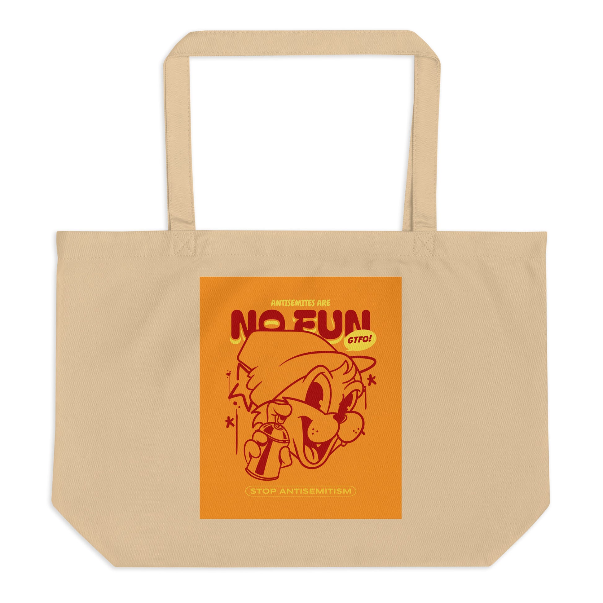 Streetart Graffiti Cartoon | Antisemitism | Large Organic Tote Bag