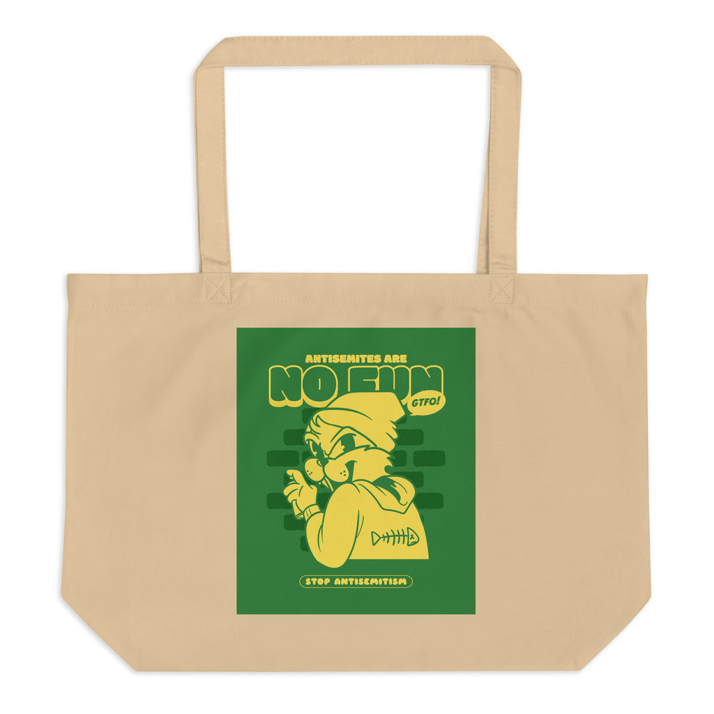 Streetart Graffiti Cartoon | Antisemitism | Large Organic Tote Bag
