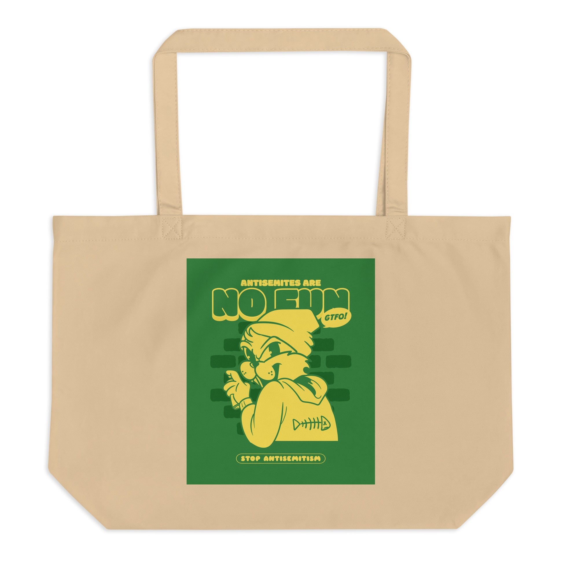 Streetart Graffiti Cartoon | Antisemitism | Large Organic Tote Bag
