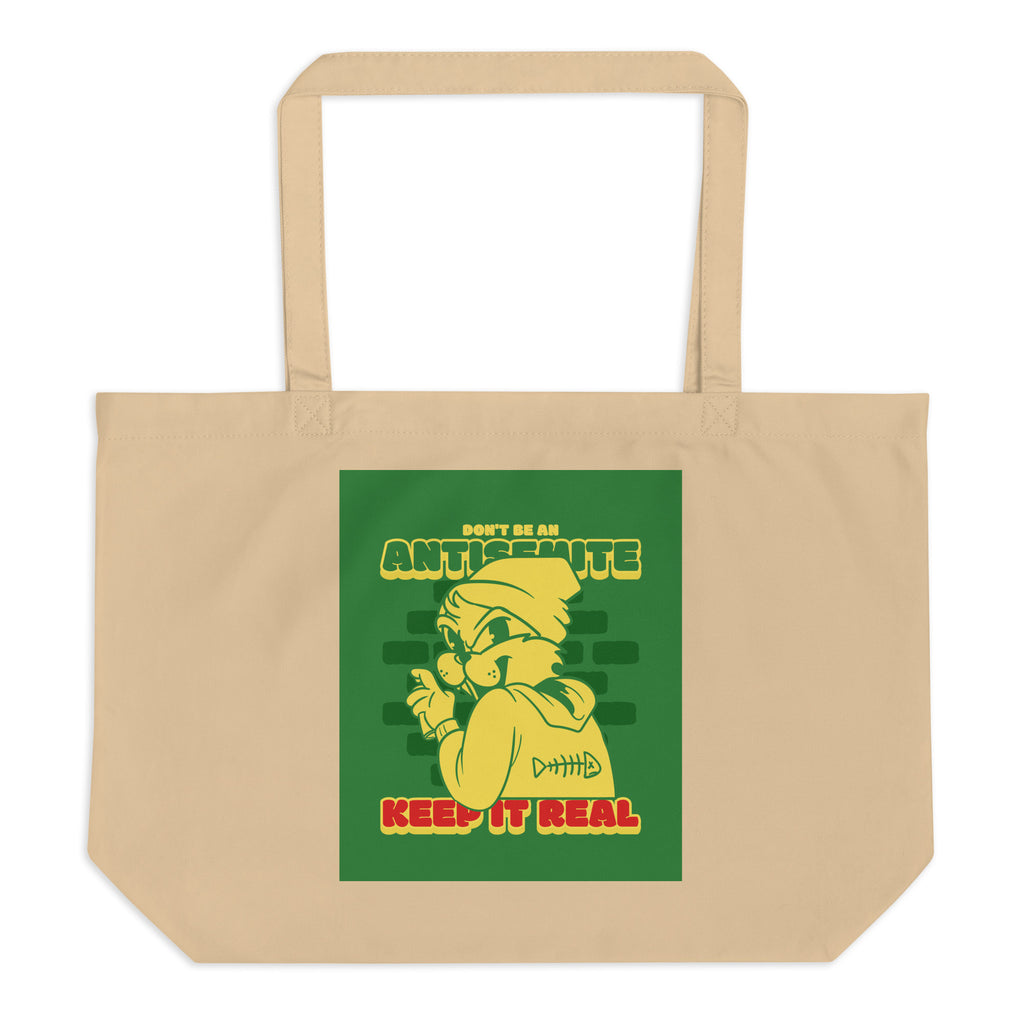 Streetart Graffiti Cartoon | Antisemitism | Large Organic Tote Bag