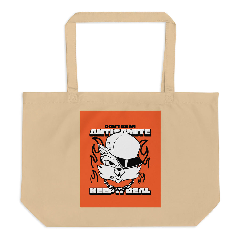 Streetart Graffiti Cartoon | Antisemitism | Large Organic Tote Bag