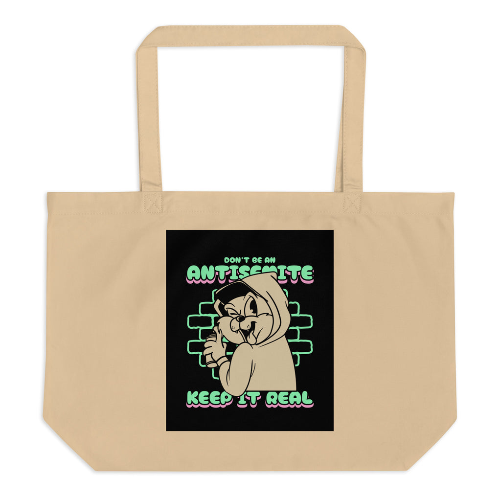 Streetart Graffiti Cartoon | Antisemitism | Large Organic Tote Bag