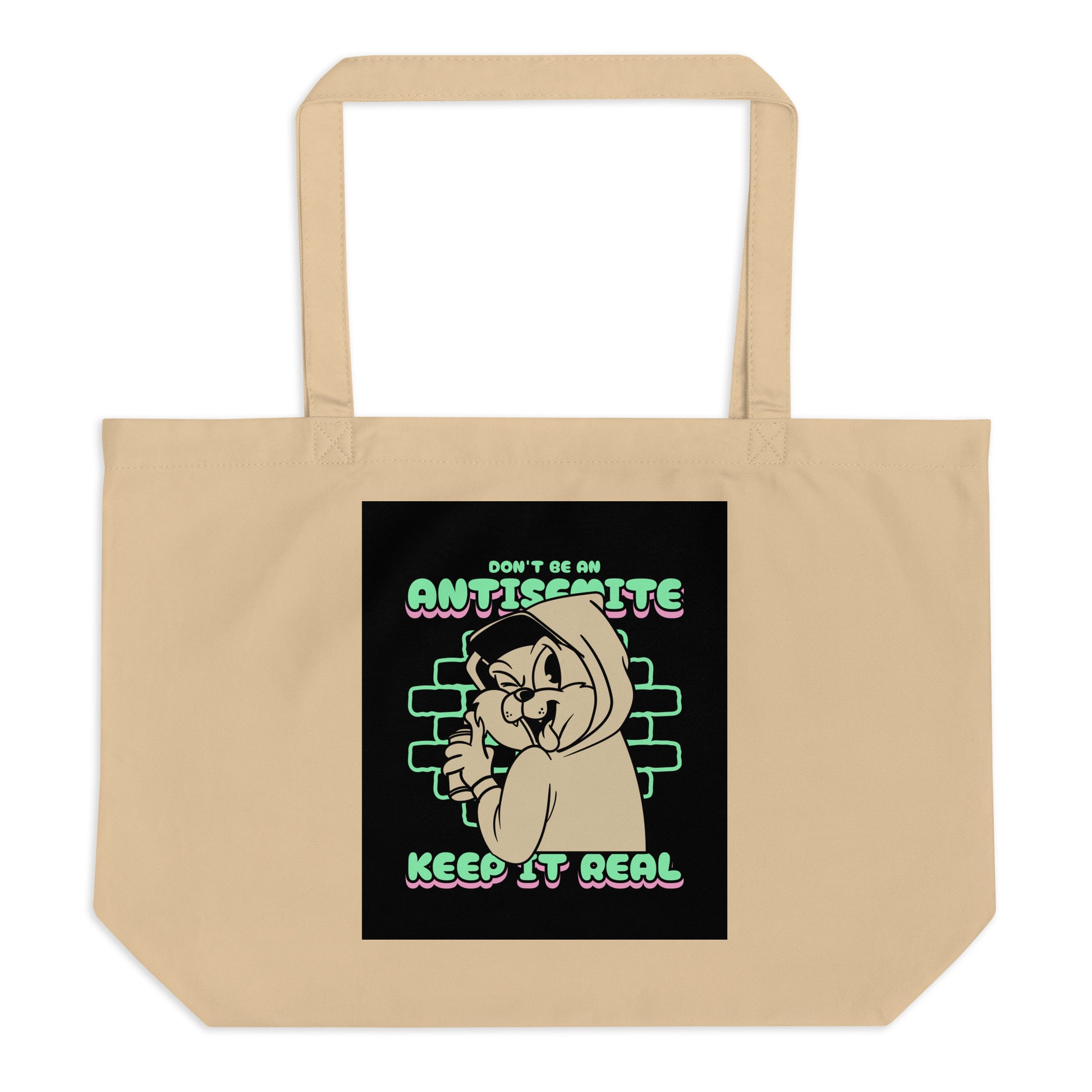 Streetart Graffiti Cartoon | Antisemitism | Large Organic Tote Bag