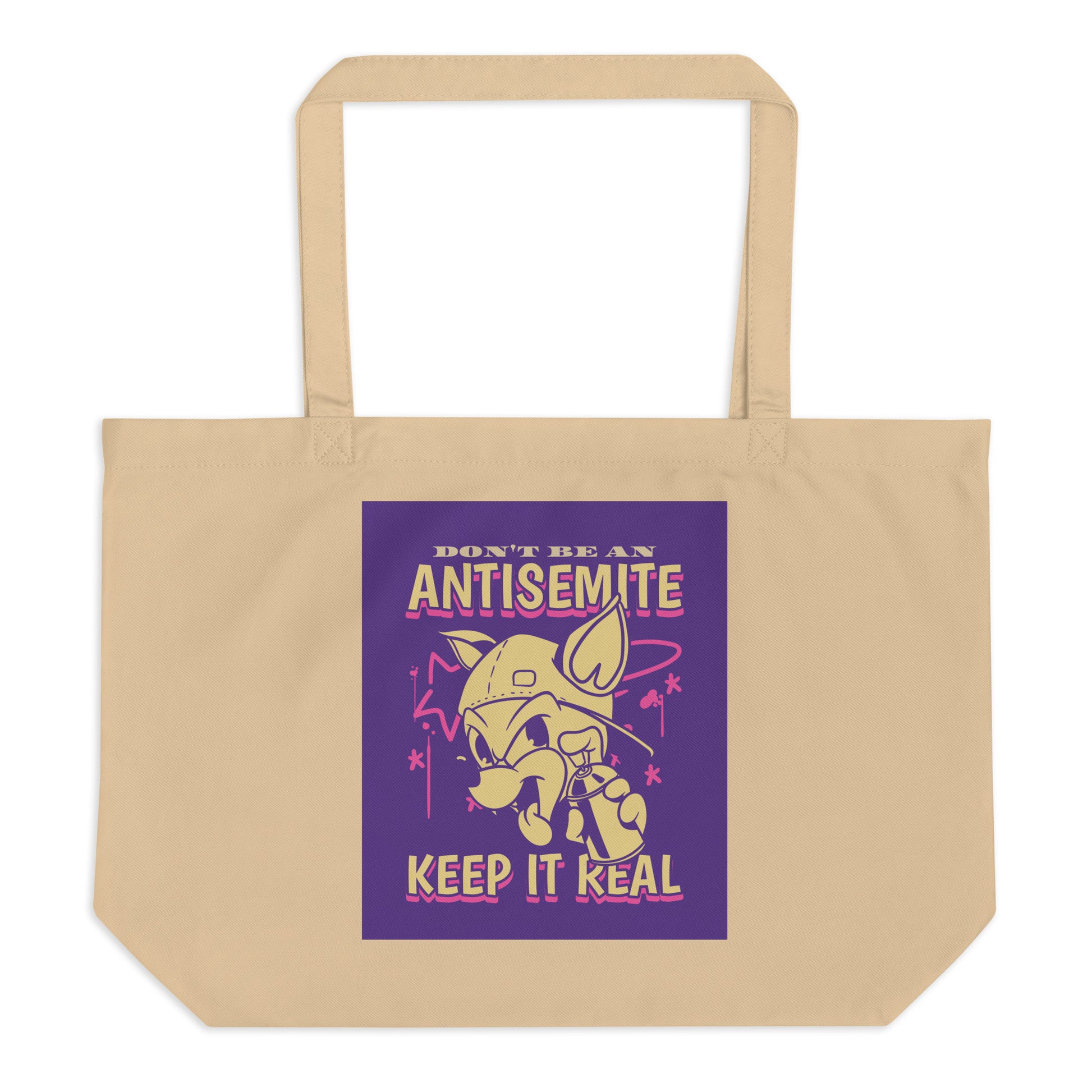 Streetart Graffiti Cartoon | Antisemitism | Large Organic Tote Bag