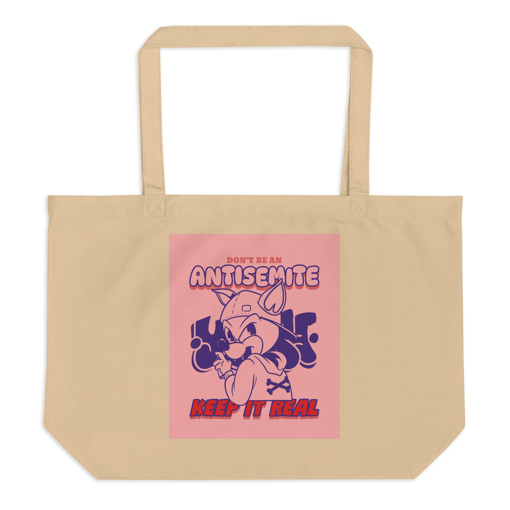 Streetart Graffiti Cartoon | Antisemitism | Large Organic Tote Bag
