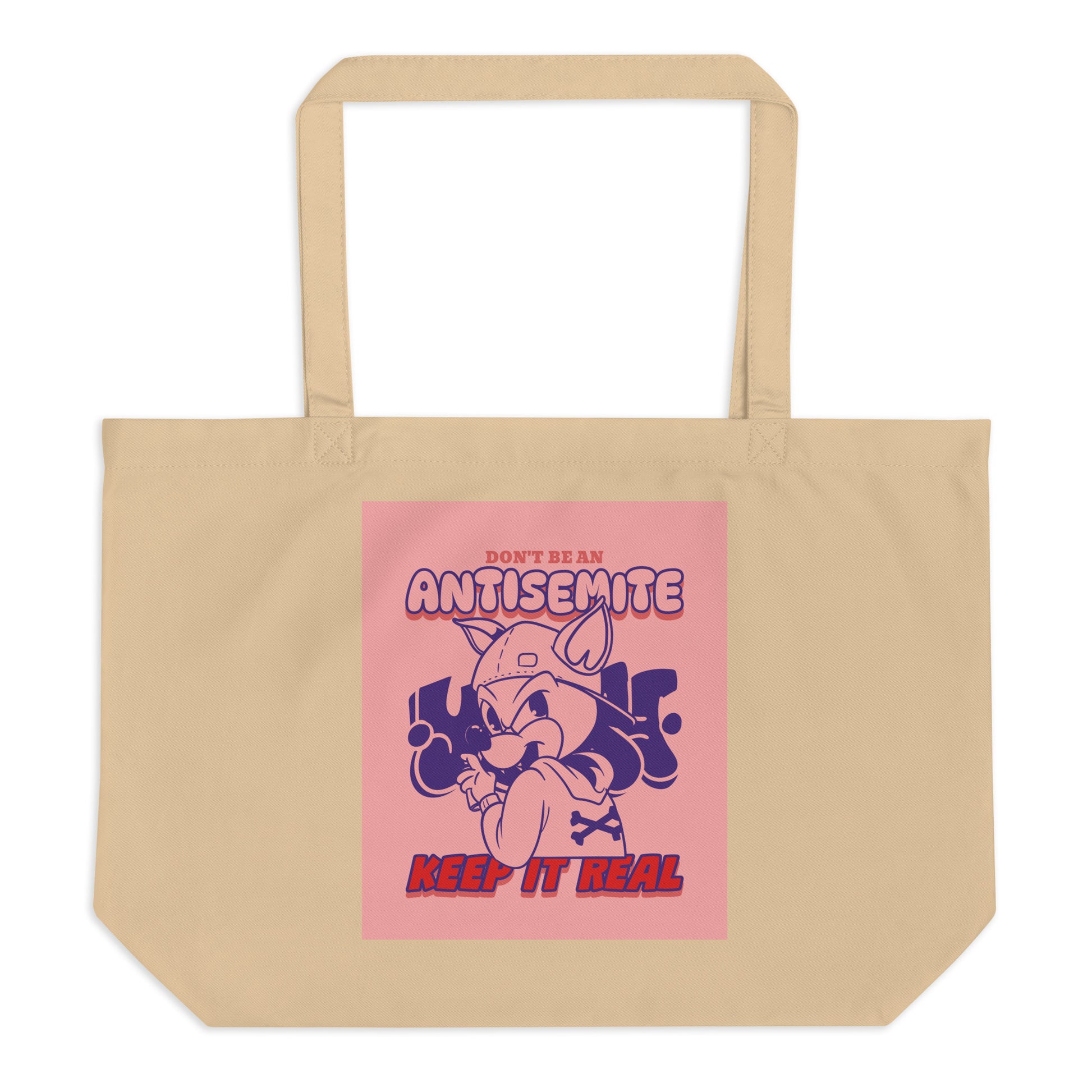 Streetart Graffiti Cartoon | Antisemitism | Large Organic Tote Bag