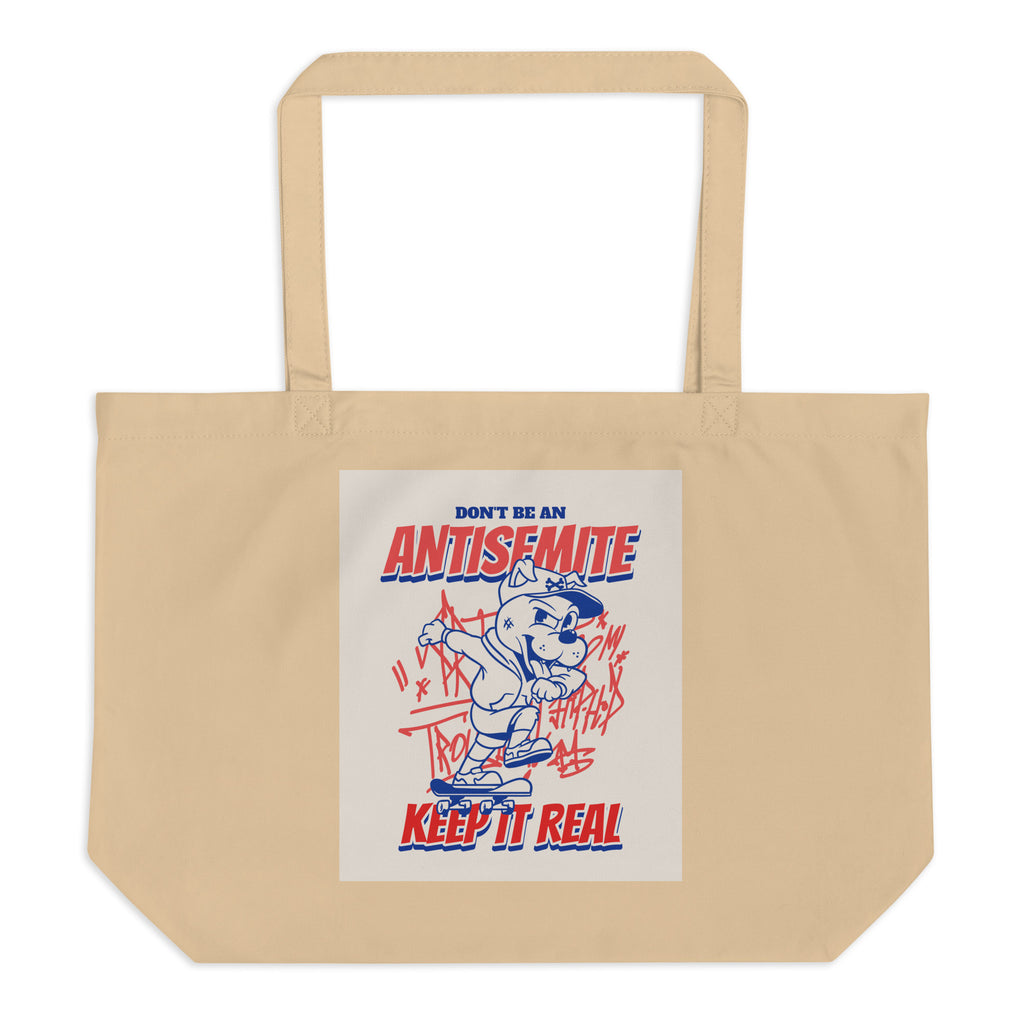 Streetart Graffiti Cartoon | Antisemitism | Large Organic Tote Bag