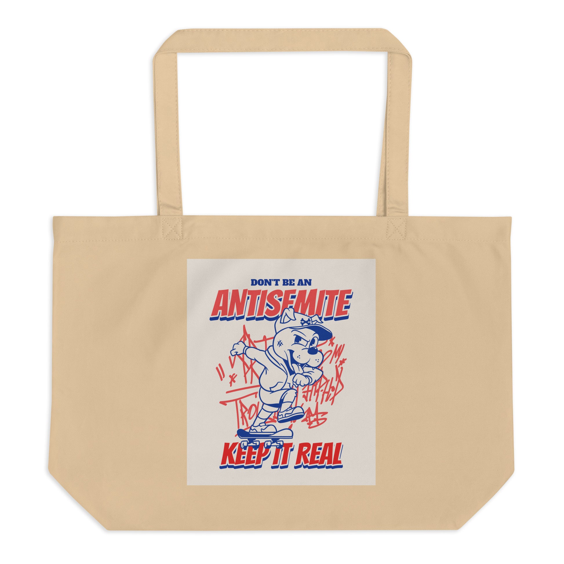 Streetart Graffiti Cartoon | Antisemitism | Large Organic Tote Bag