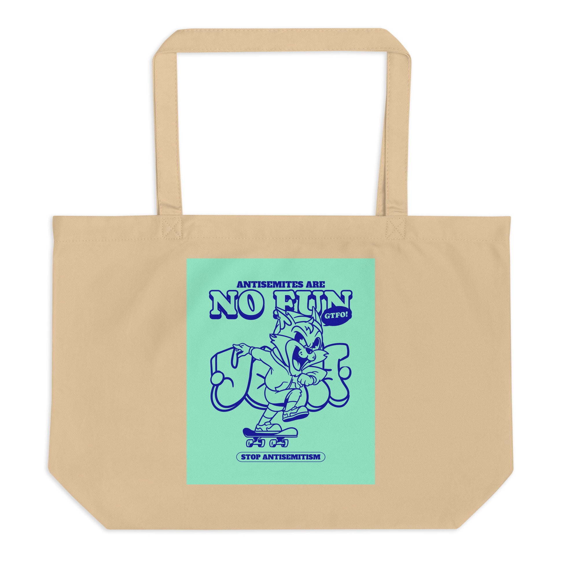 Streetart Graffiti Cartoon | Antisemitism | Large Organic Tote Bag
