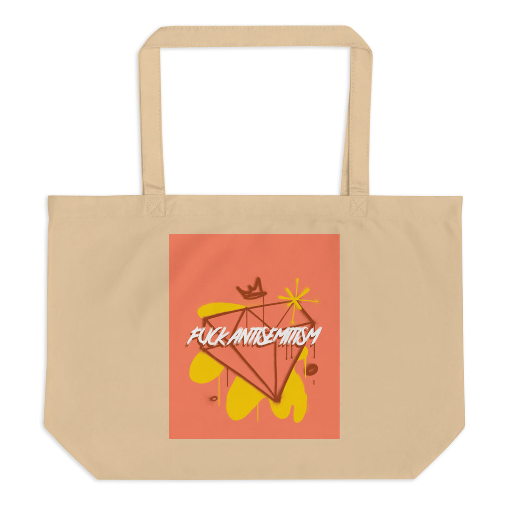 Fuck Antisemitism Graffiti | Large Organic Tote Bag
