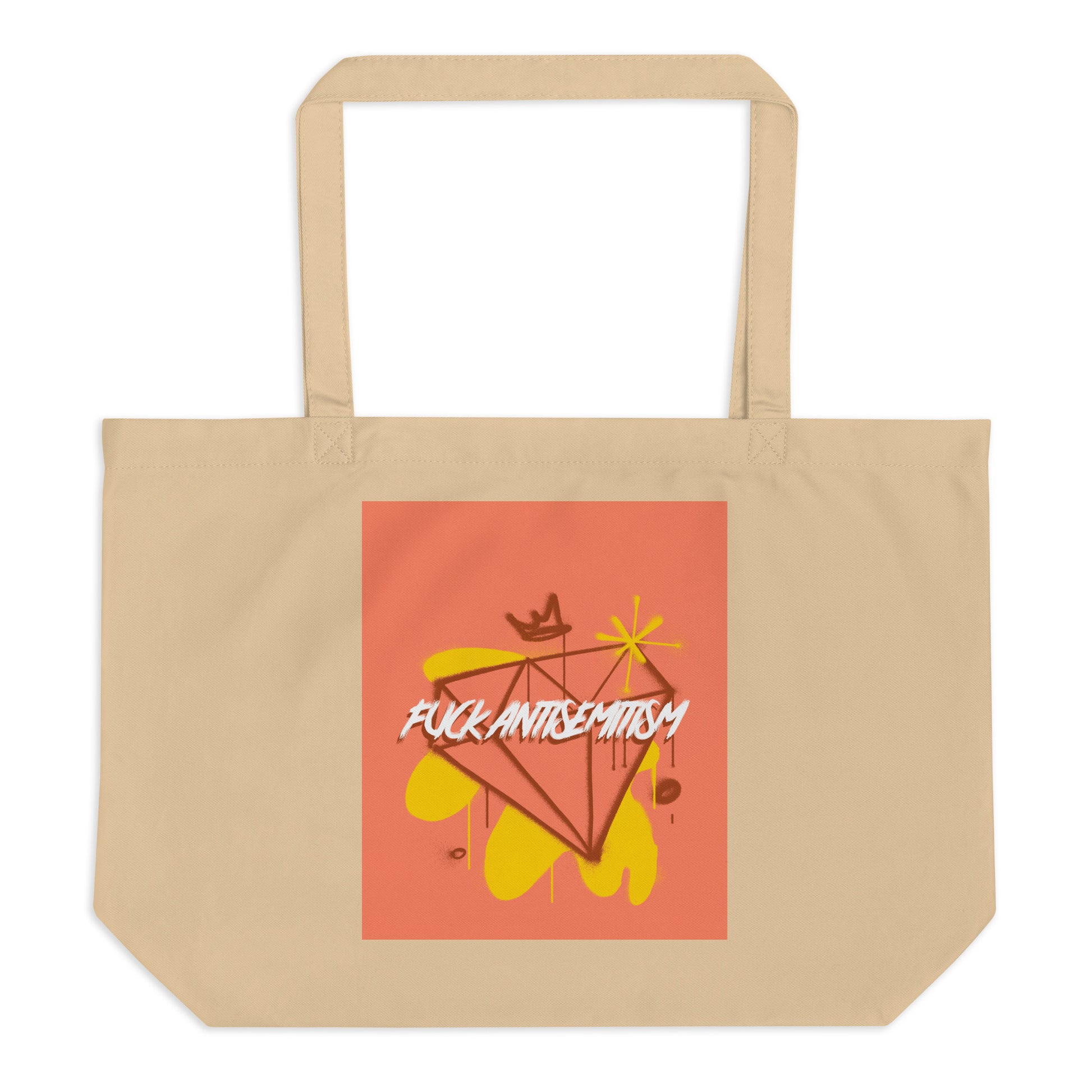 Fuck Antisemitism Graffiti | Large Organic Tote Bag