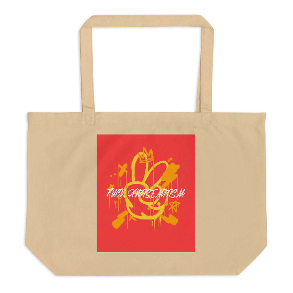 Fuck Antisemitism Graffiti | Large Organic Tote Bag