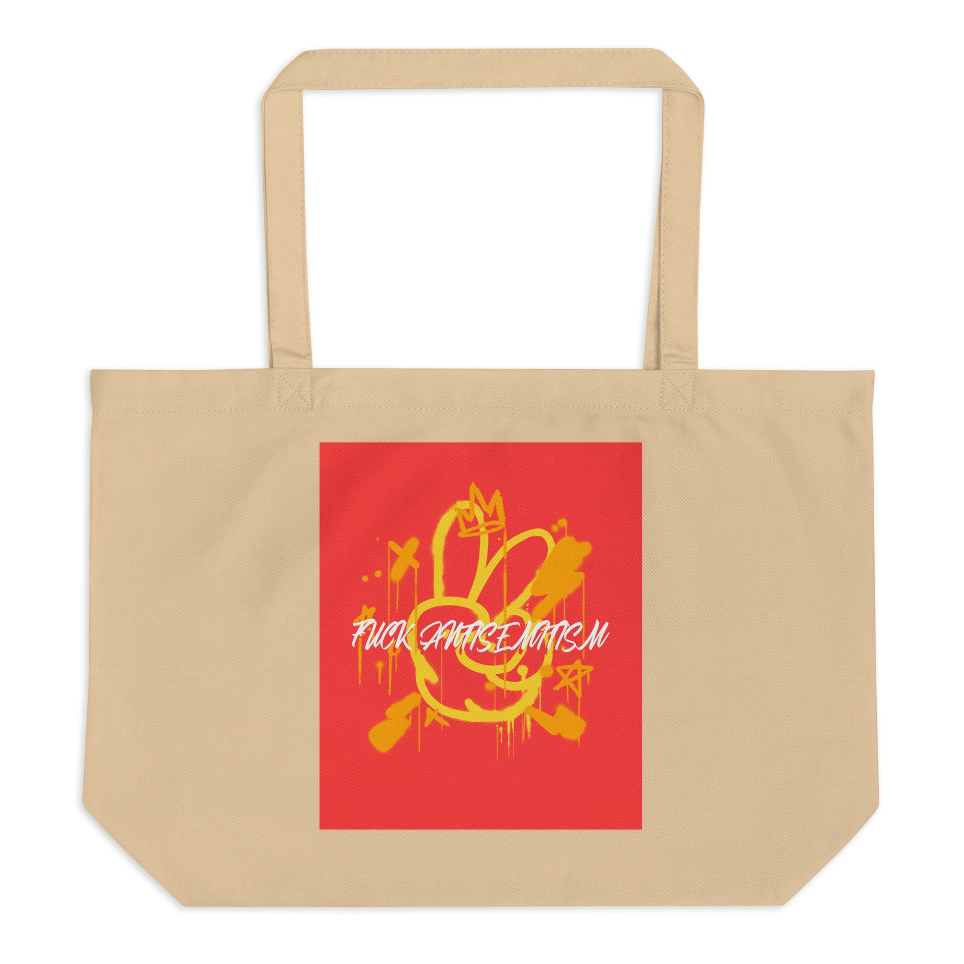 Fuck Antisemitism Graffiti | Large Organic Tote Bag