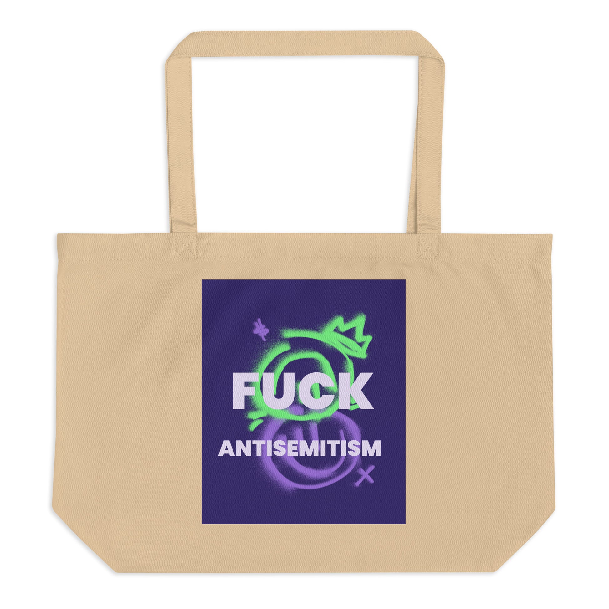 Fuck Antisemitism Graffiti | Large Organic Tote Bag