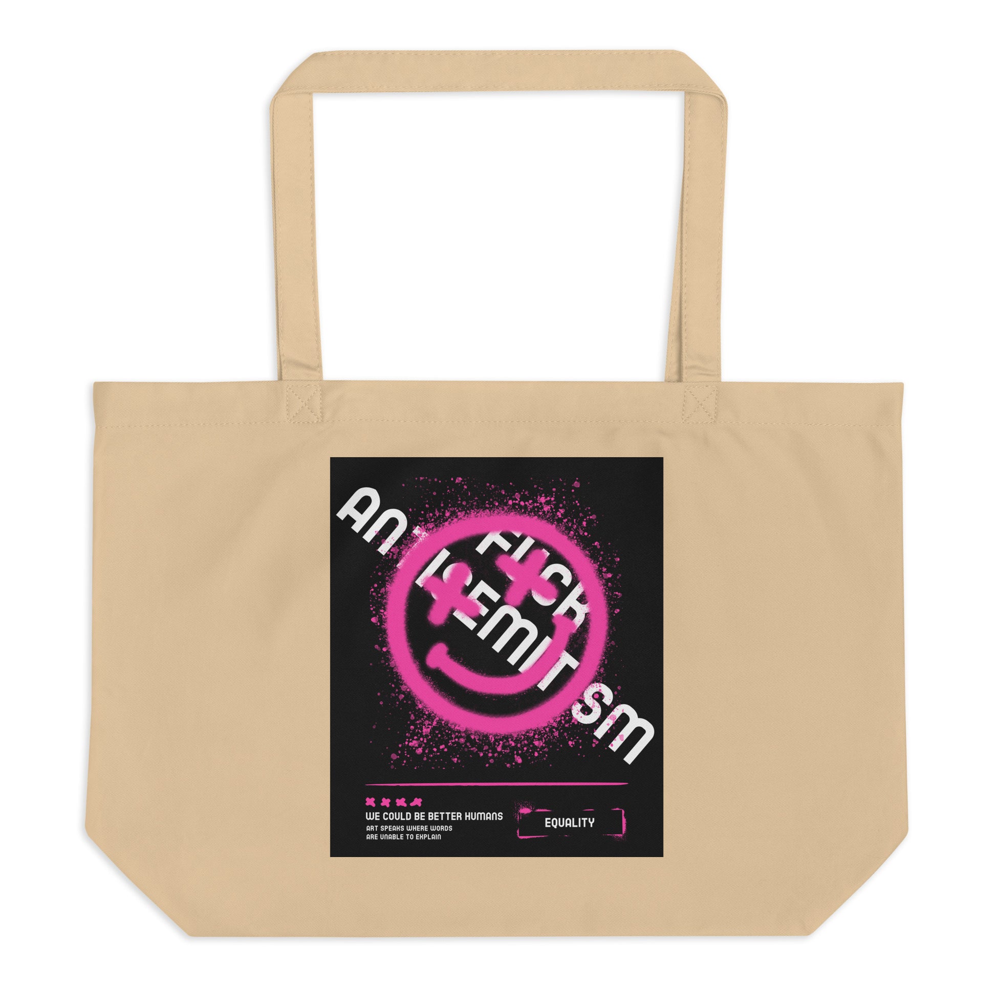 Fuck Antisemitism Graffiti | Large Organic Tote Bag