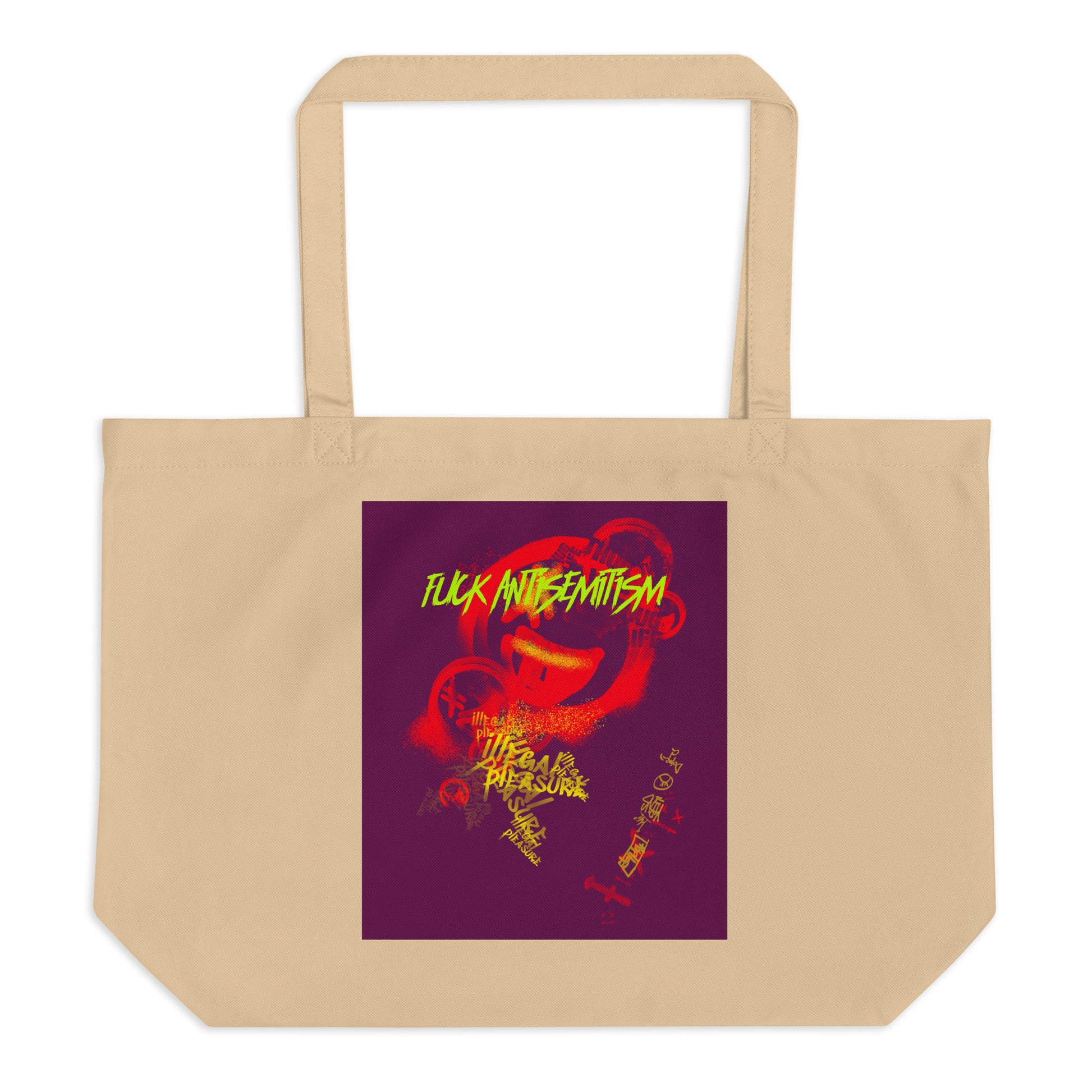 Fuck Antisemitism Graffiti | Large Organic Tote Bag