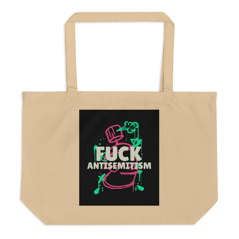 Fuck Antisemitism Graffiti | Large Organic Tote Bag