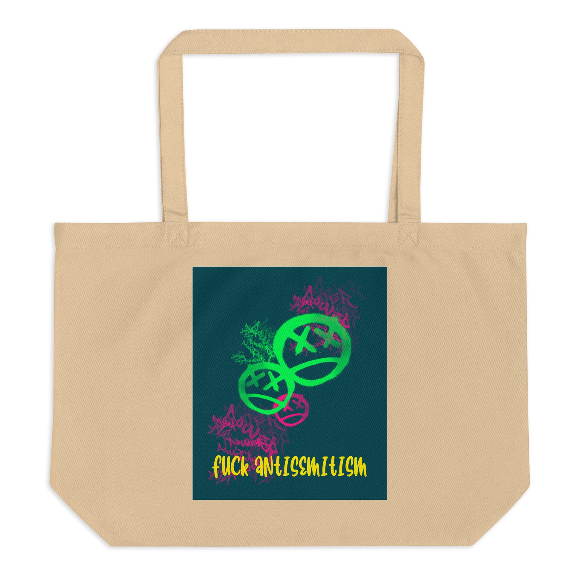 Fuck Antisemitism Graffiti | Large Organic Tote Bag