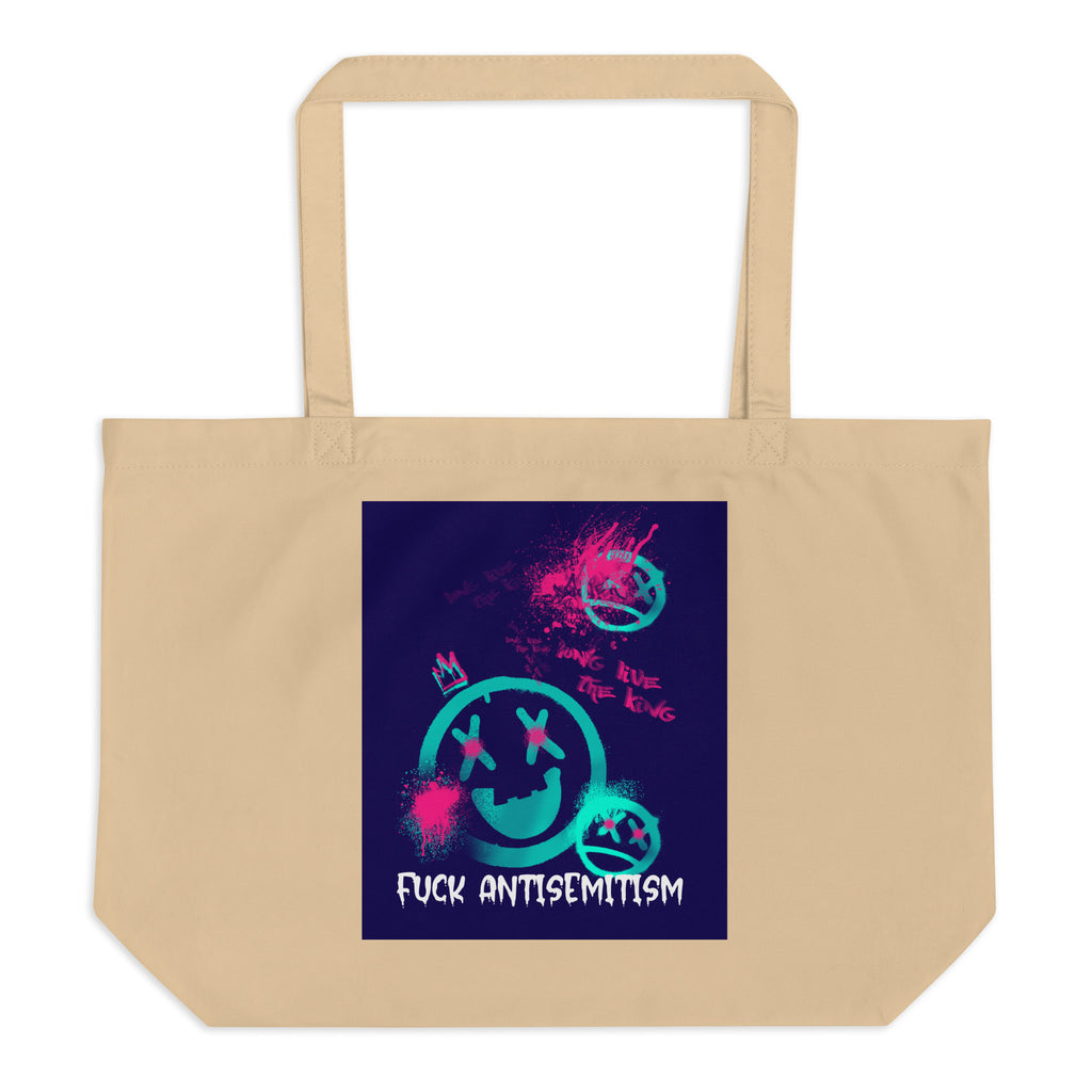 Fuck Antisemitism Graffiti | Large Organic Tote Bag