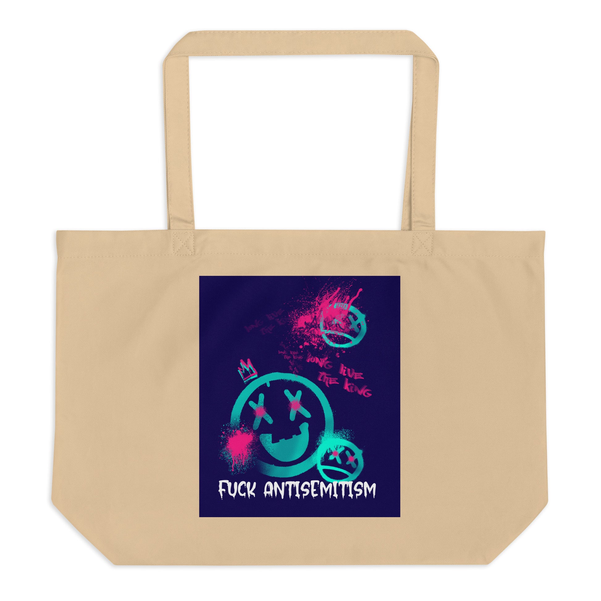Fuck Antisemitism Graffiti | Large Organic Tote Bag