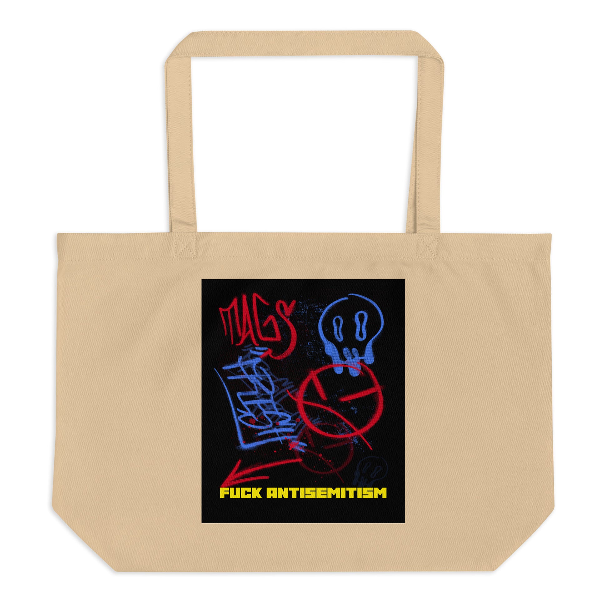 Fuck Antisemitism Graffiti | Large Organic Tote Bag