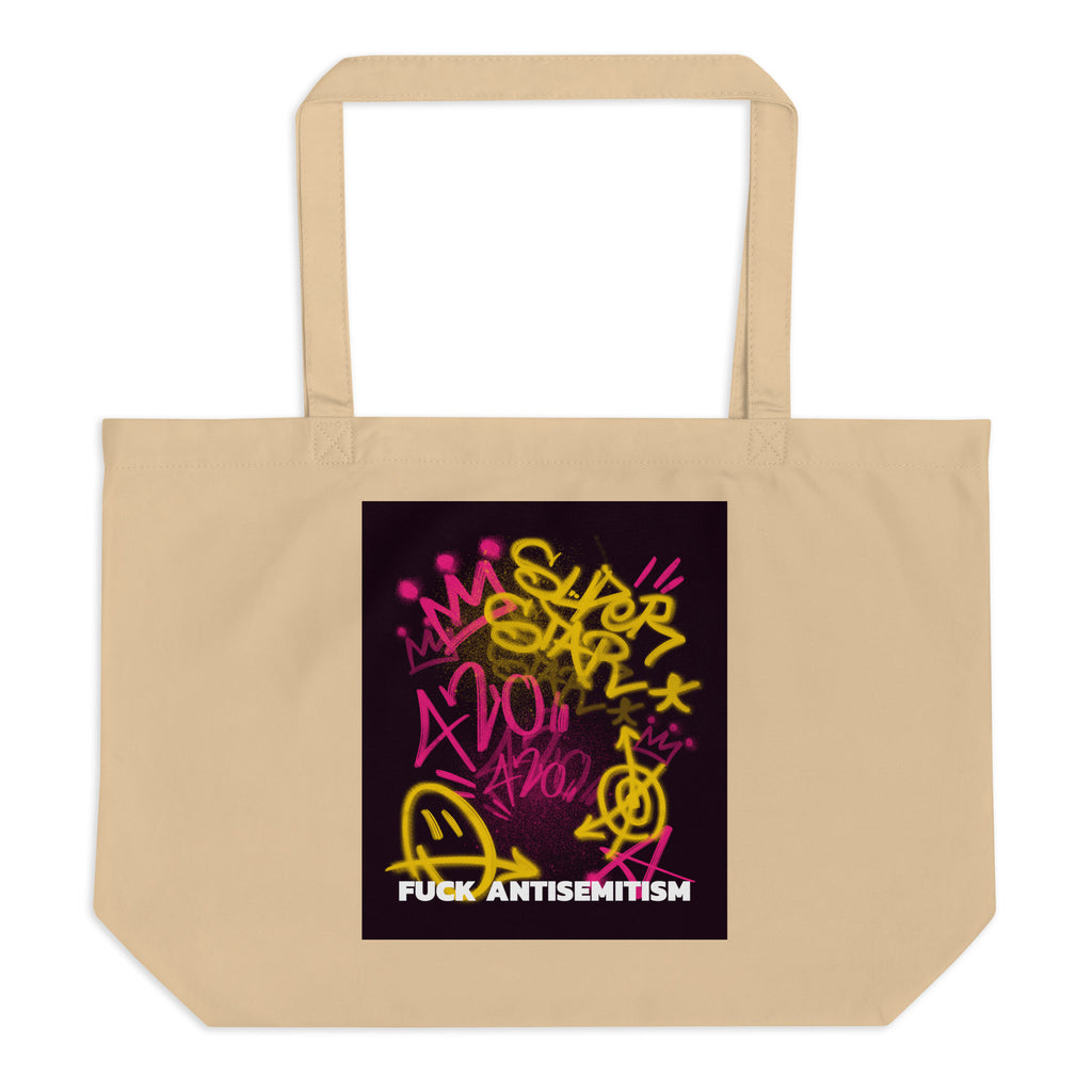Fuck Antisemitism Graffiti | Large Organic Tote Bag