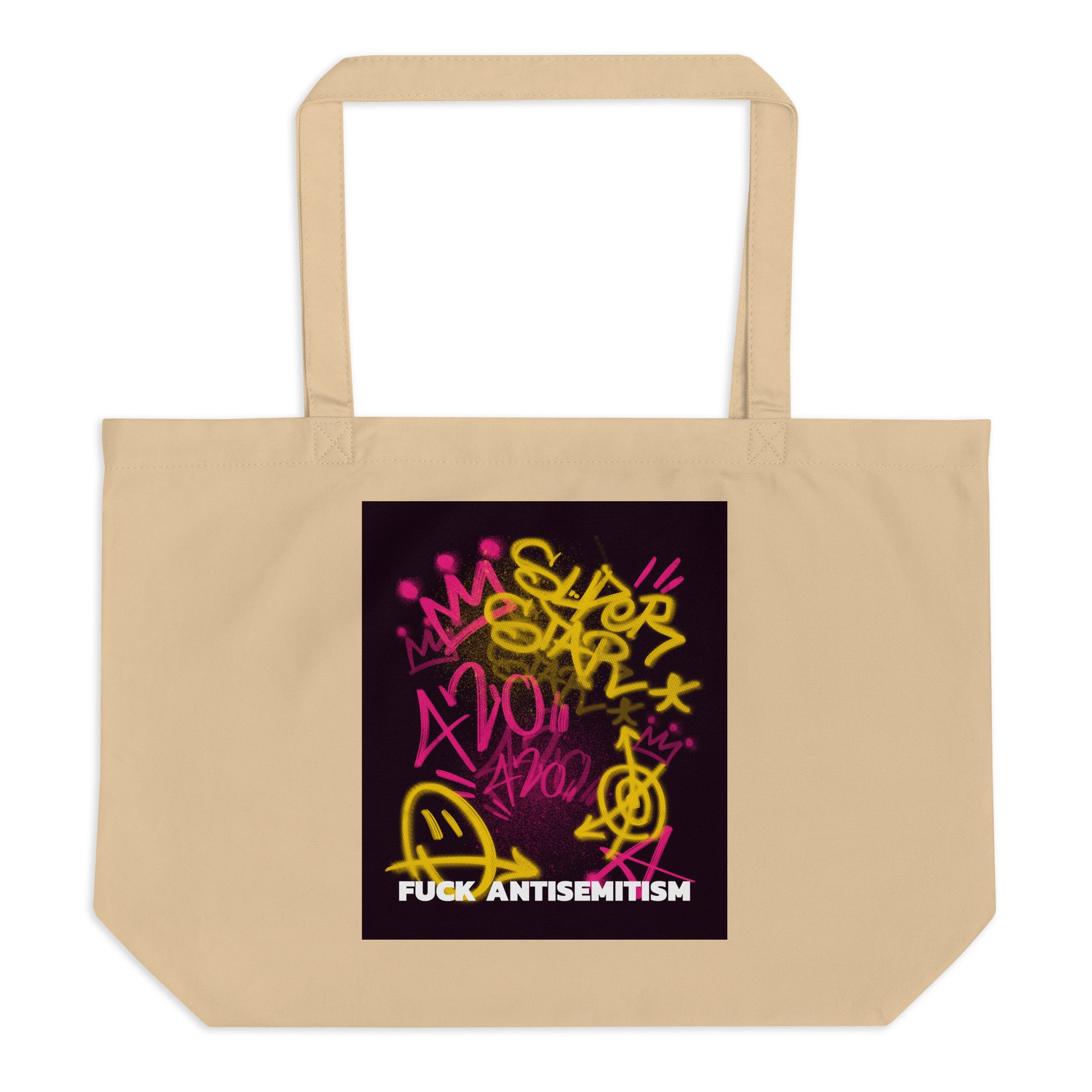 Fuck Antisemitism Graffiti | Large Organic Tote Bag