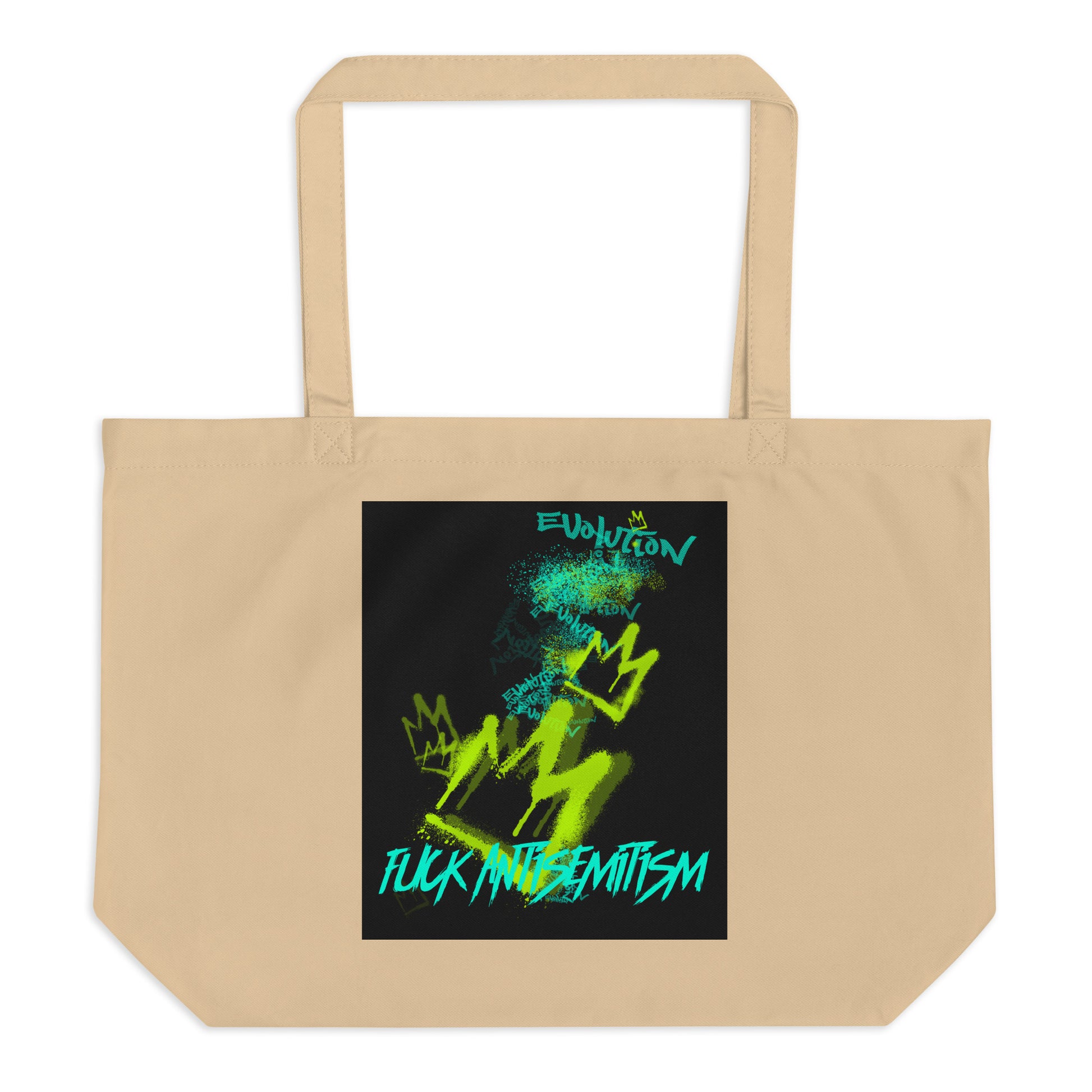 Fuck Antisemitism Graffiti | Large Organic Tote Bag