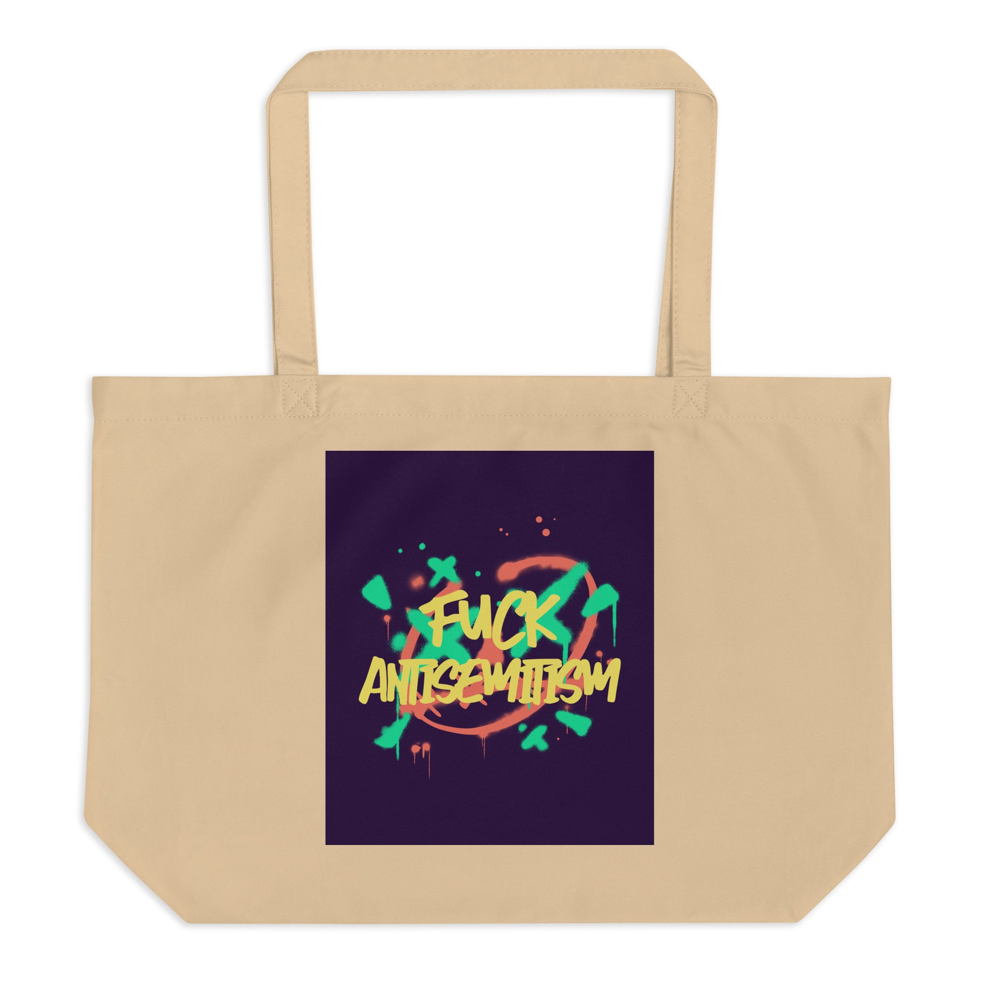 Fuck Antisemitism Graffiti | Large Organic Tote Bag