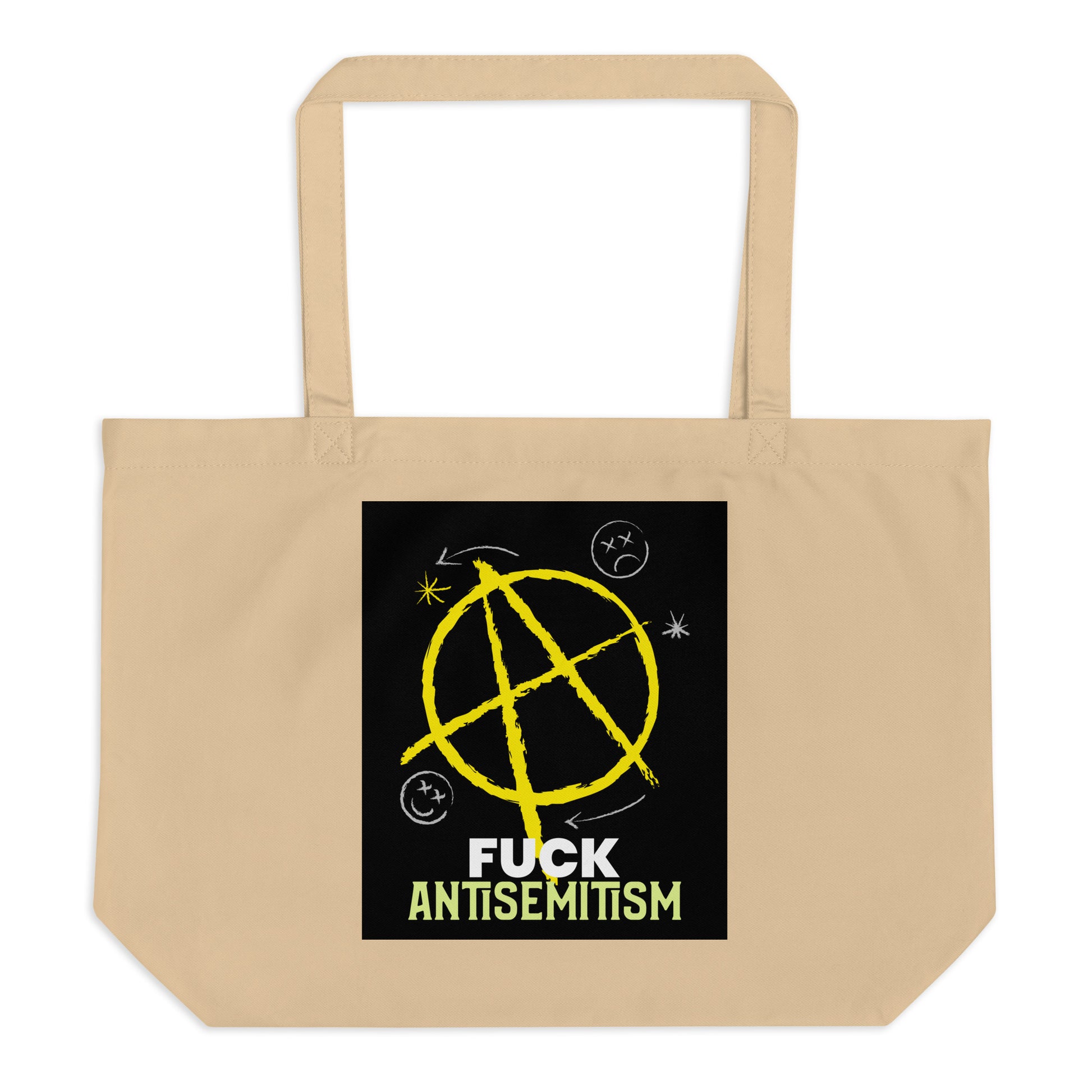Fuck Antisemitism Graffiti | Large Organic Tote Bag