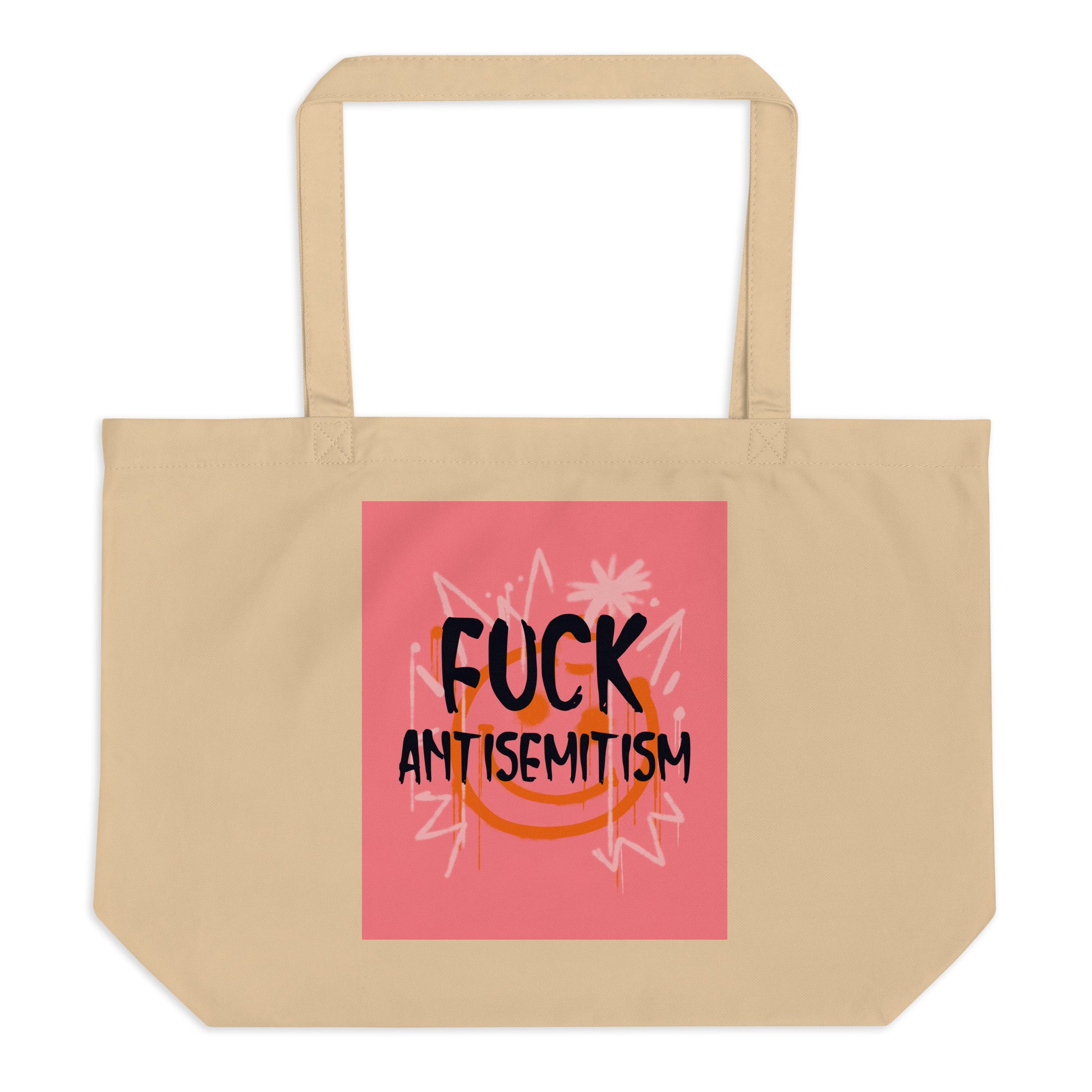 Fuck Antisemitism Graffiti | Large Organic Tote Bag