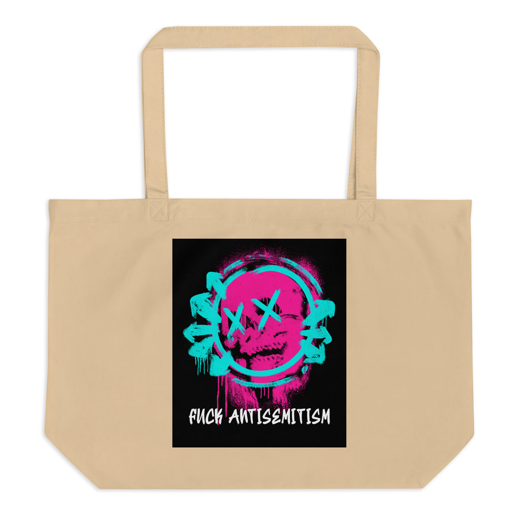 Fuck Antisemitism Graffiti | Large Organic Tote Bag