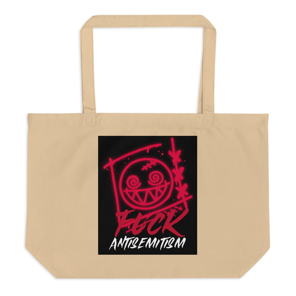 Fuck Antisemitism Graffiti | Large Organic Tote Bag
